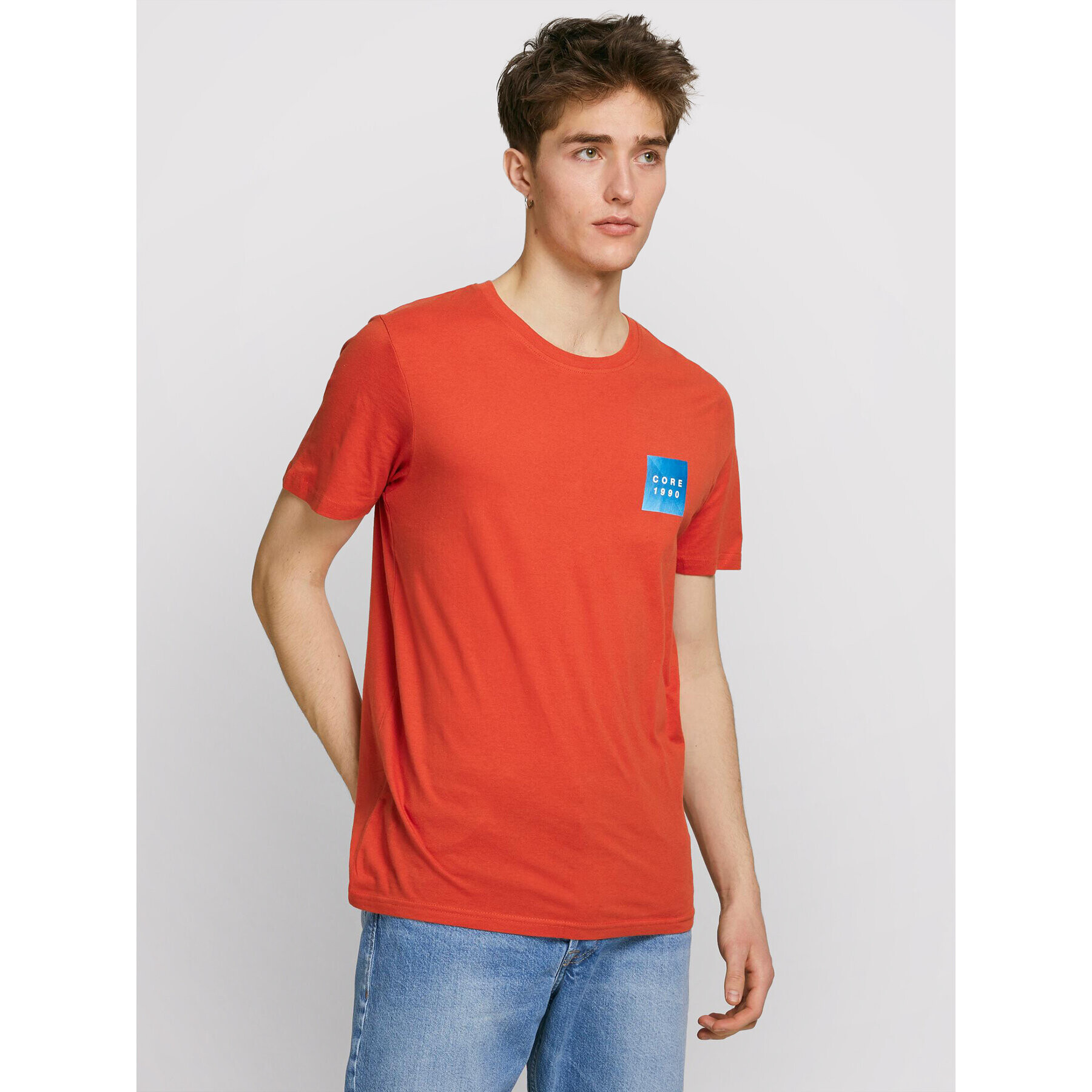 Jack&Jones Póló Frank 12189209 Narancssárga Slim Fit - Pepit.hu