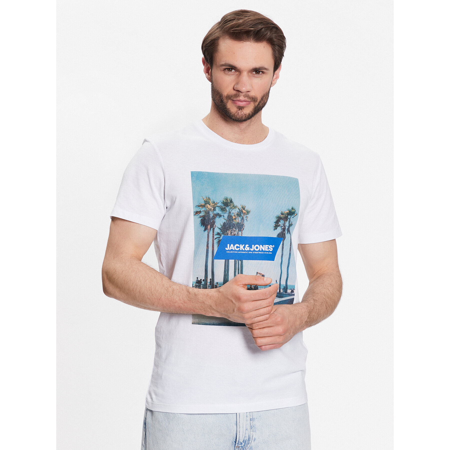 Jack&Jones Póló Gem 12221007 Fehér Regular Fit - Pepit.hu