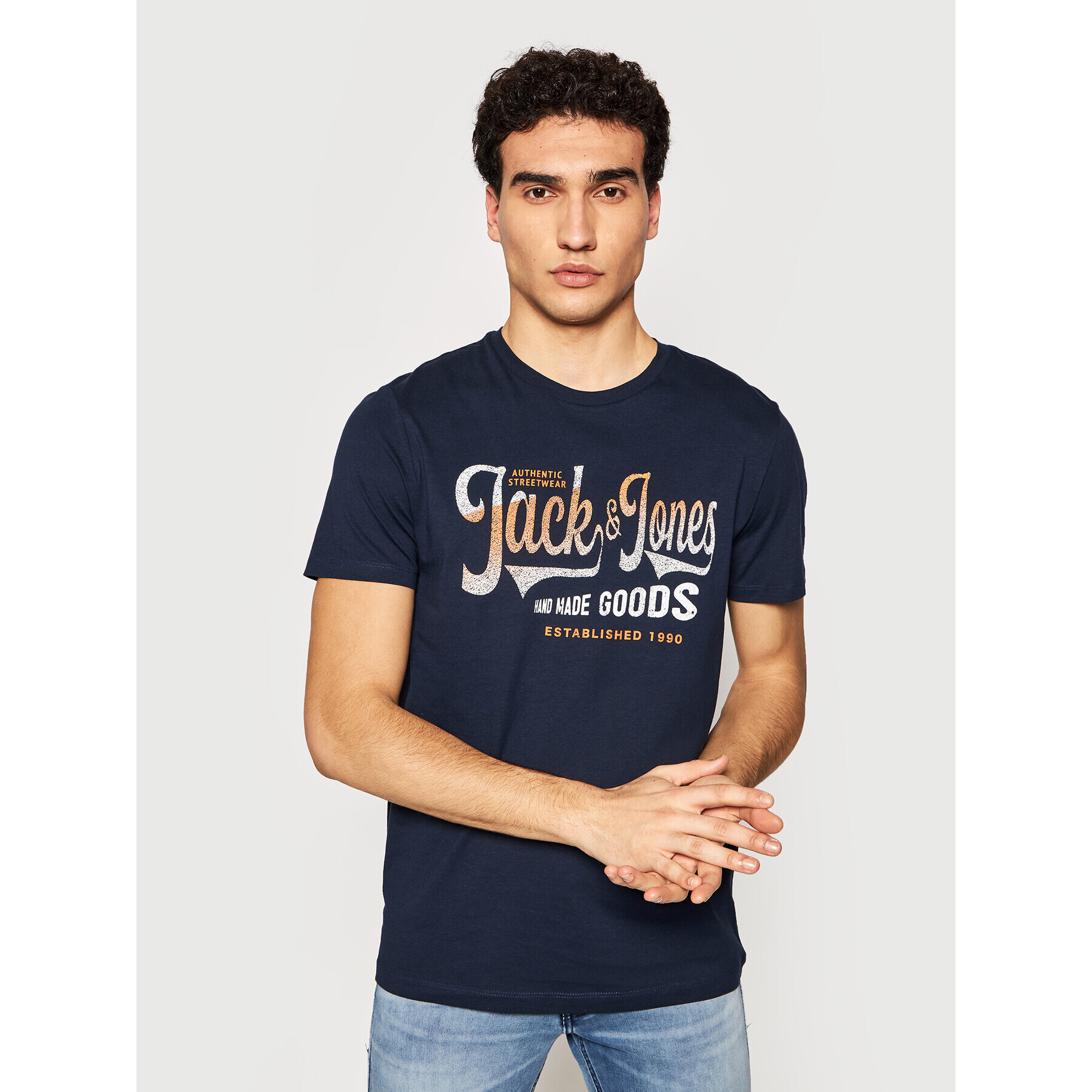 Jack&Jones Póló Hags 12184261 Sötétkék Regular Fit - Pepit.hu