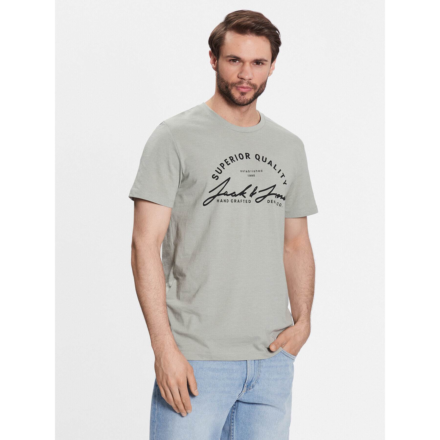 Jack&Jones Póló Jace 12222037 Zöld Regular Fit - Pepit.hu