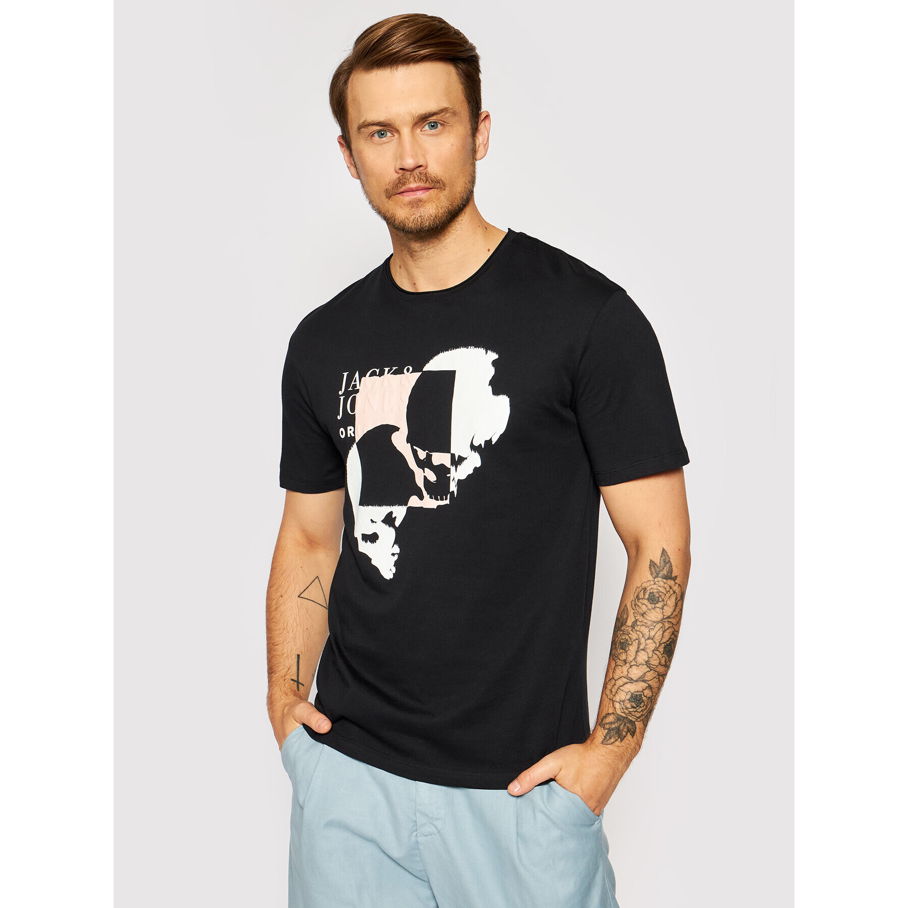 Jack&Jones Póló Jack 12189294 Fekete Relaxed Fit - Pepit.hu