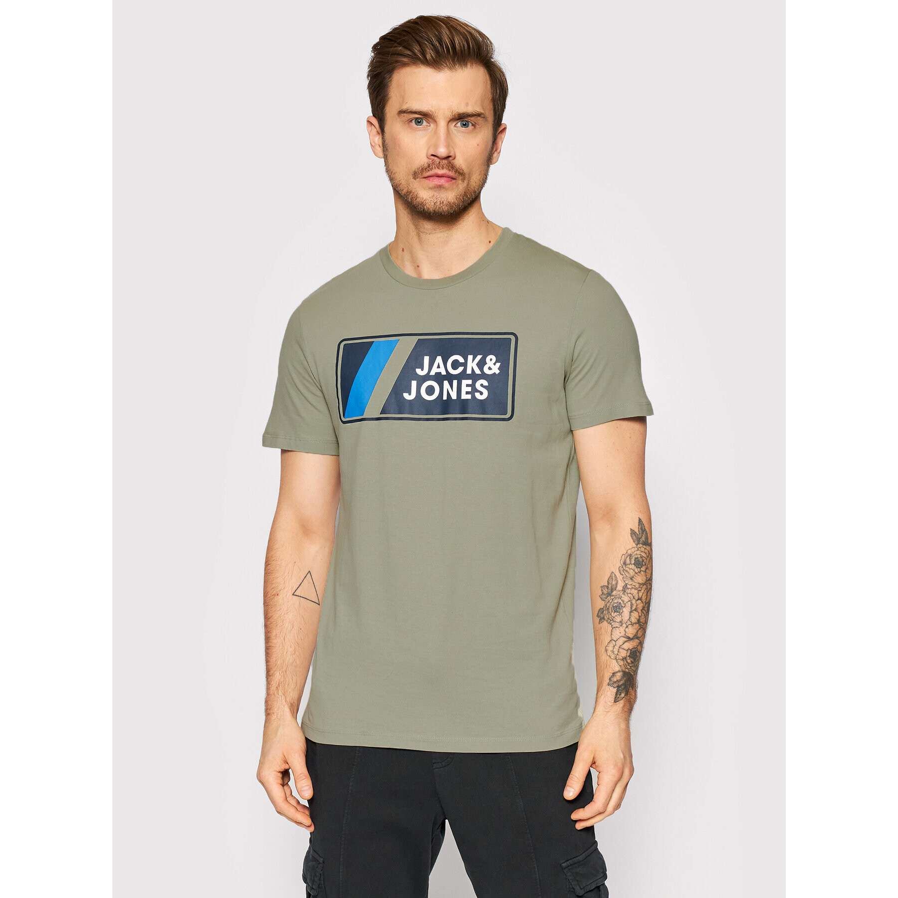 Jack&Jones Póló Jake 12207493 Zöld Regular Fit - Pepit.hu