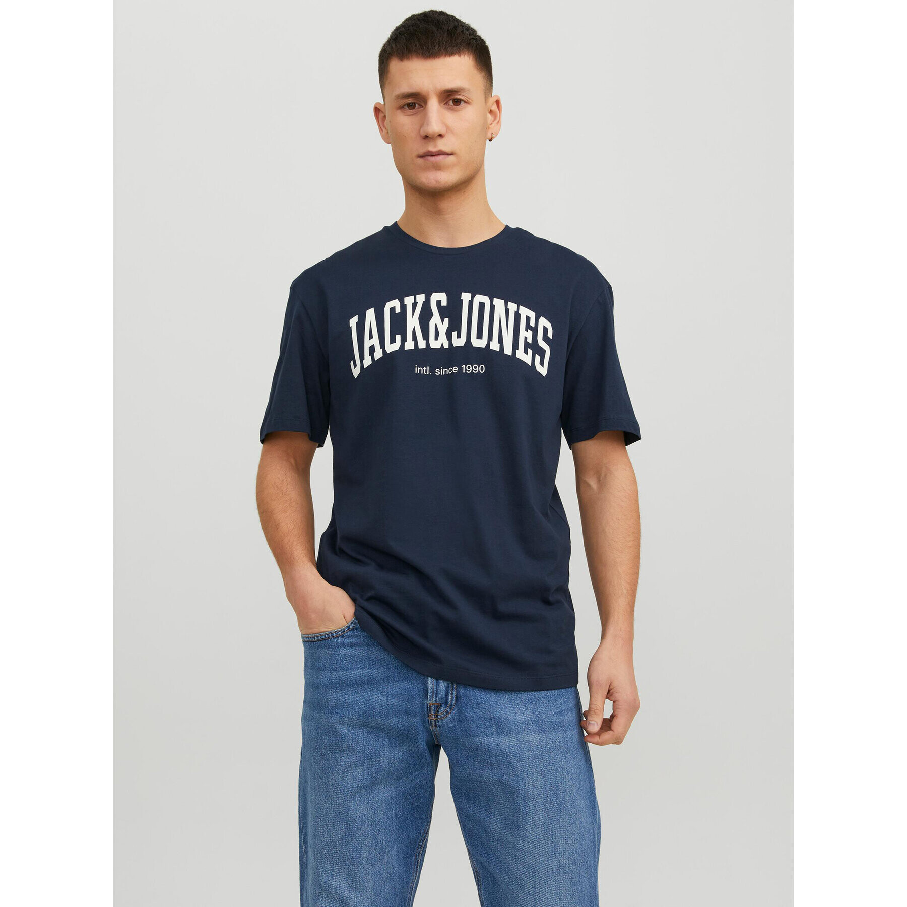 Jack&Jones Póló Josh 12236514 Sötétkék Relaxed Fit - Pepit.hu