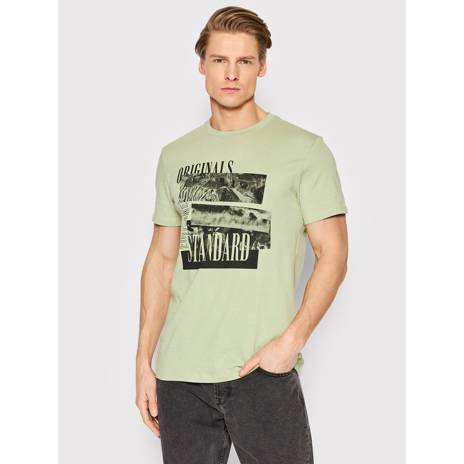 Jack&Jones Póló Jungleone 12205959 Zöld Regular Fit - Pepit.hu