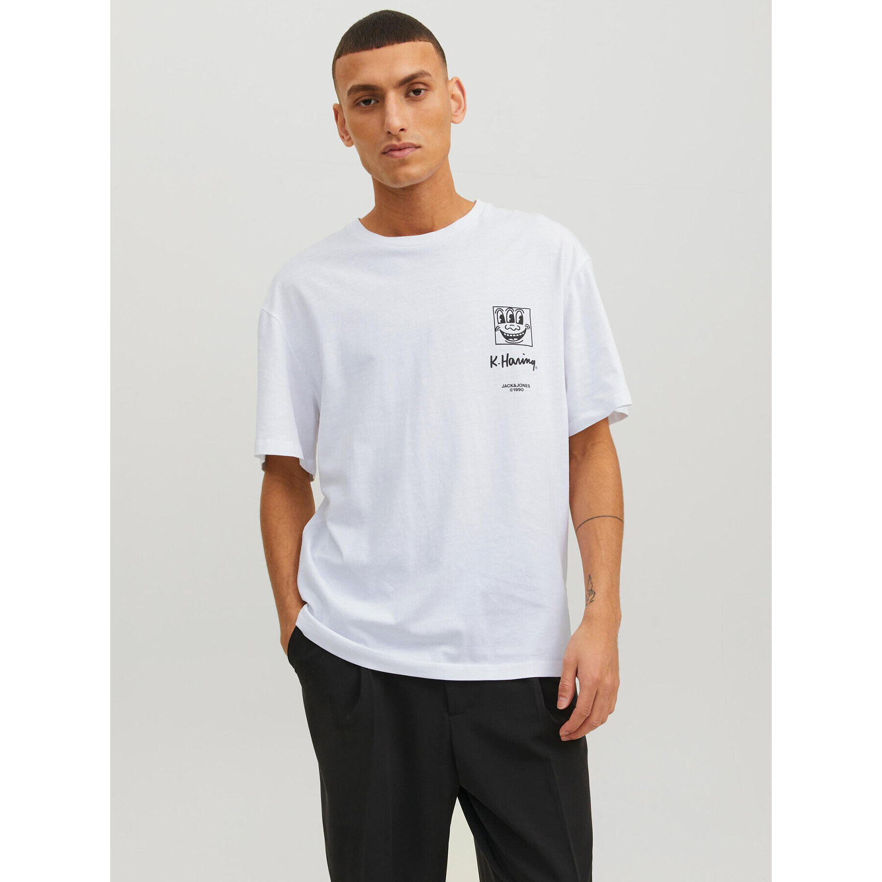 Jack&Jones Póló Keith Haring 12230672 Fehér Relaxed Fit - Pepit.hu