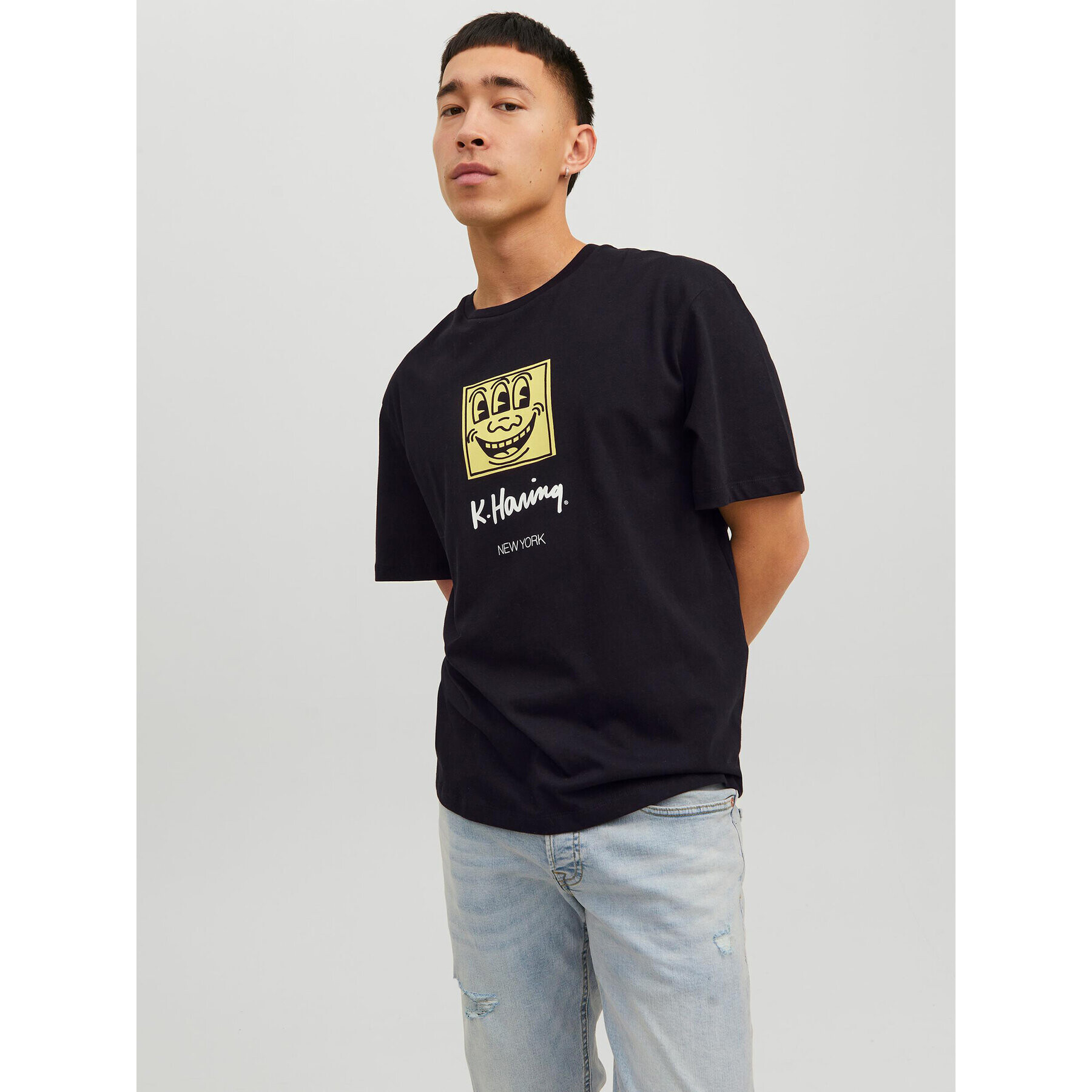 Jack&Jones Póló Keith Haring 12230685 Fekete Relaxed Fit - Pepit.hu