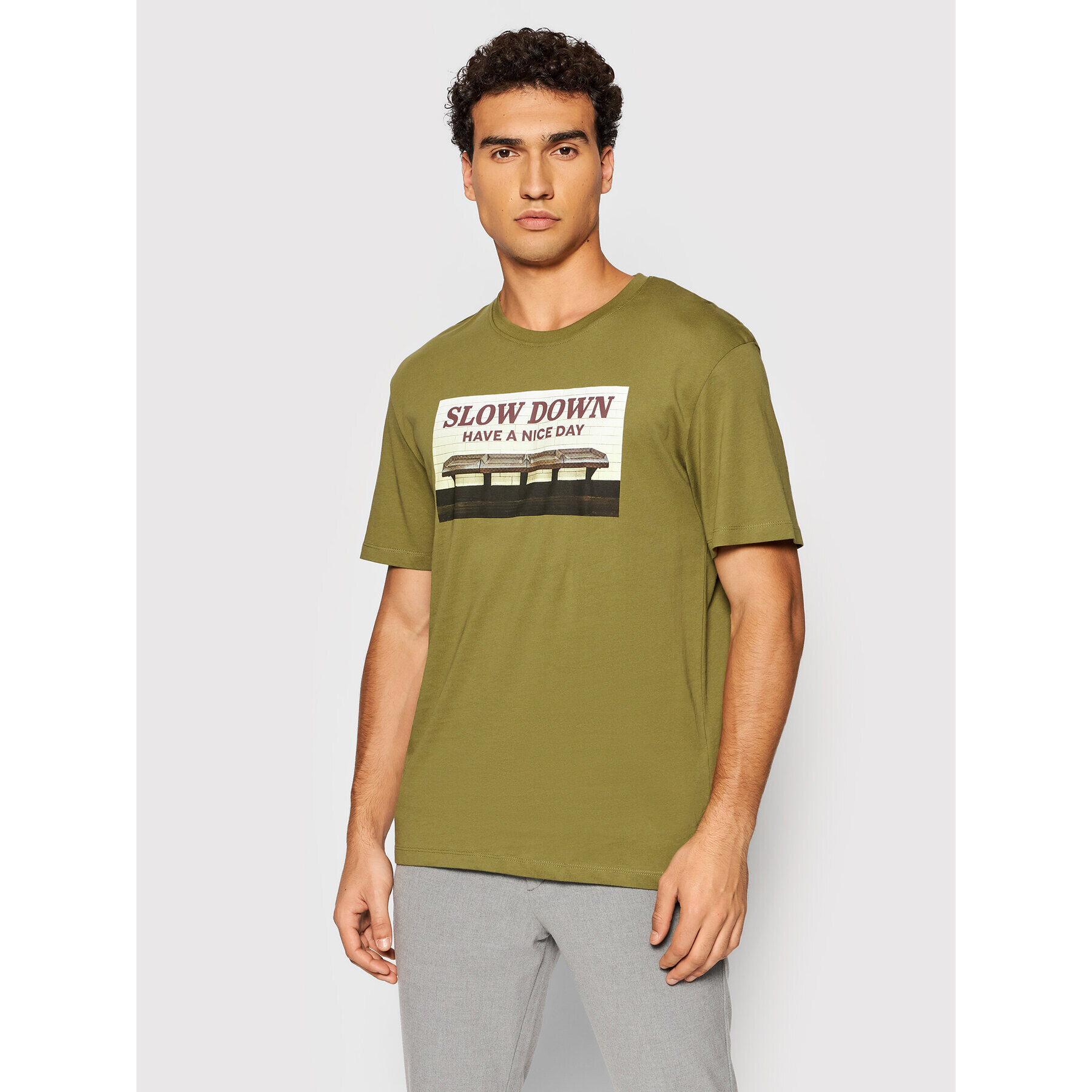 Jack&Jones Póló Kingston 12193657 Zöld Relaxed Fit - Pepit.hu