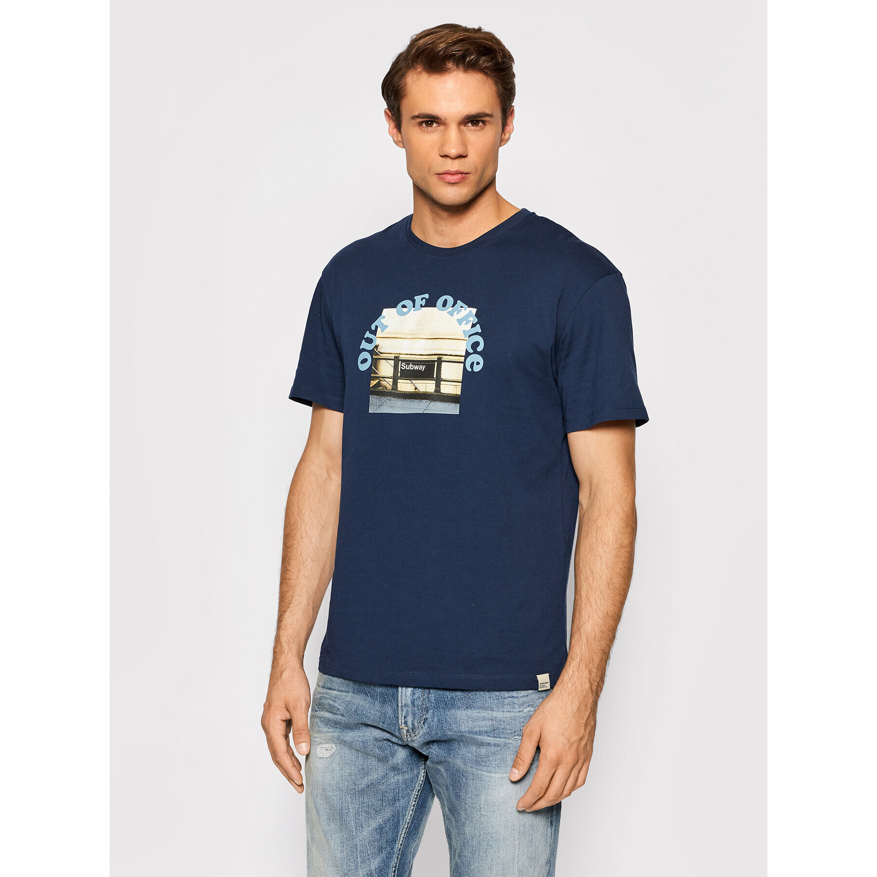 Jack&Jones Póló Kingston Photo 12193657 Sötétkék Relaxed Fit - Pepit.hu