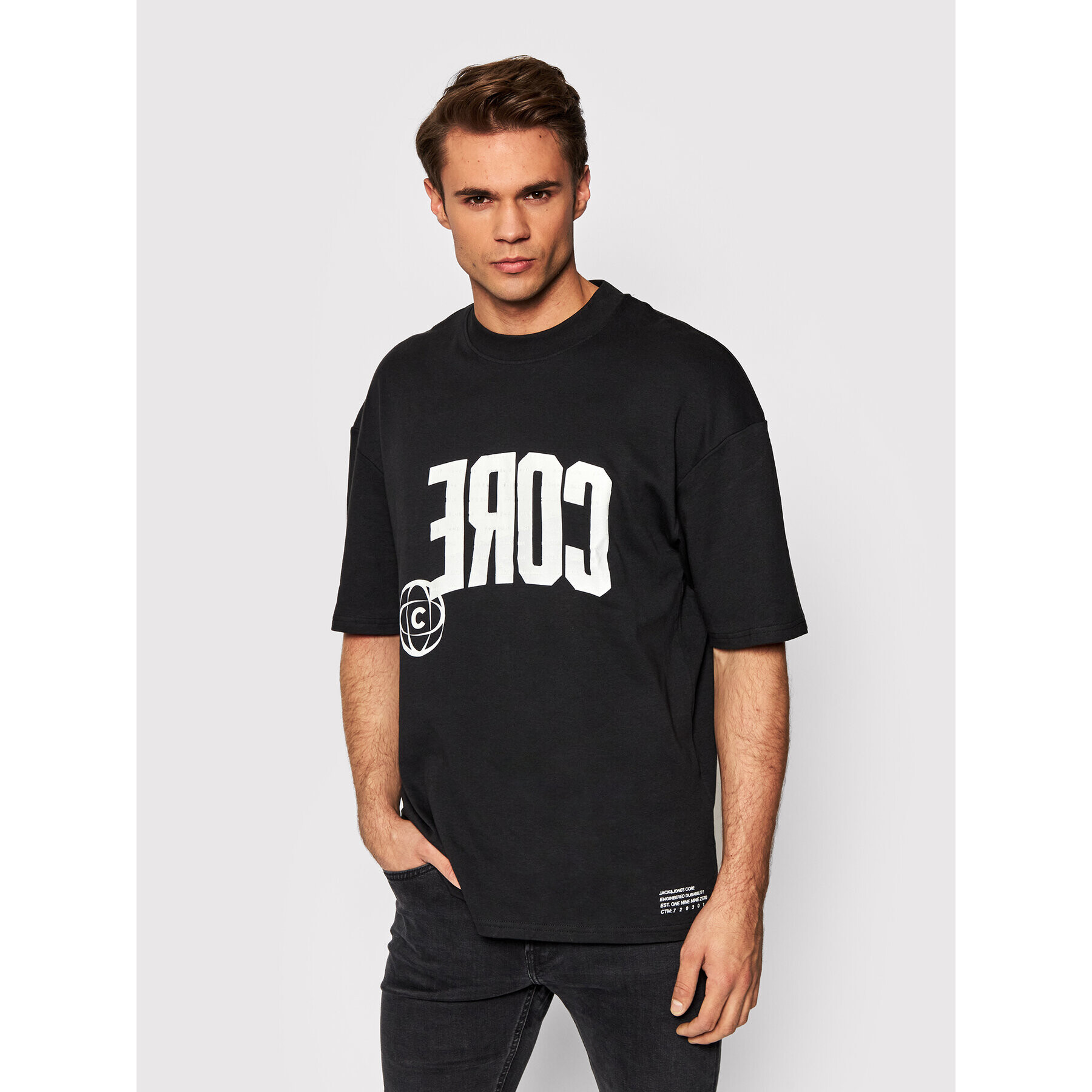 Jack&Jones Póló Lett 12197963 Fekete Loose Fit - Pepit.hu