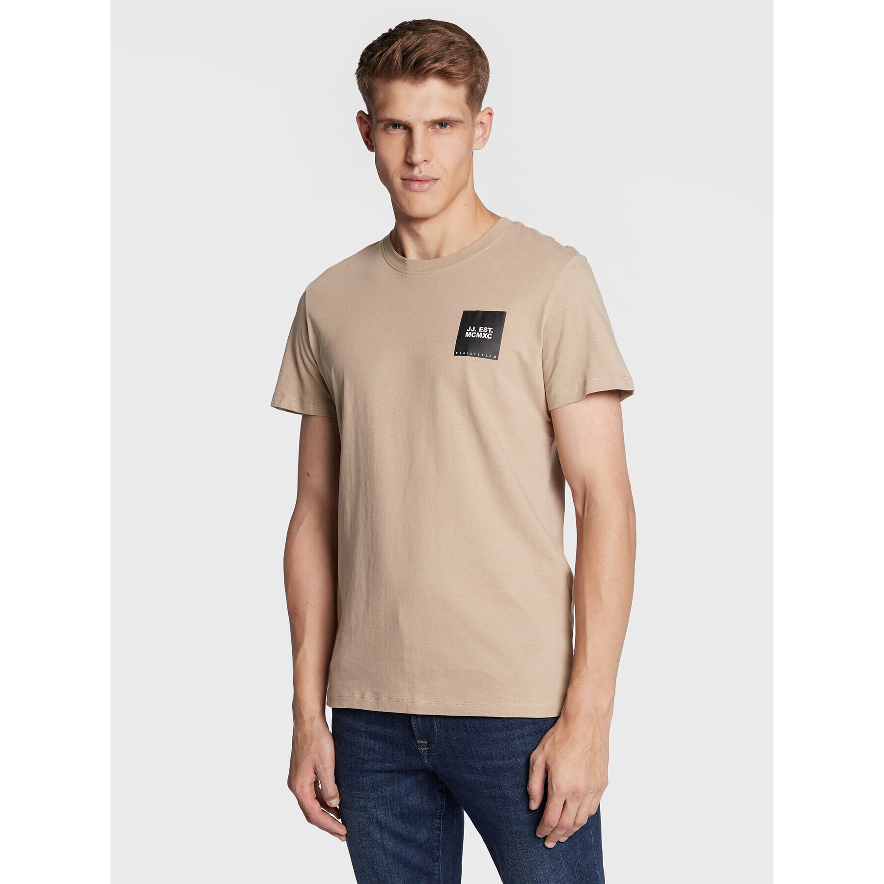 Jack&Jones Póló Lock 12213248 Bézs Regular Fit - Pepit.hu