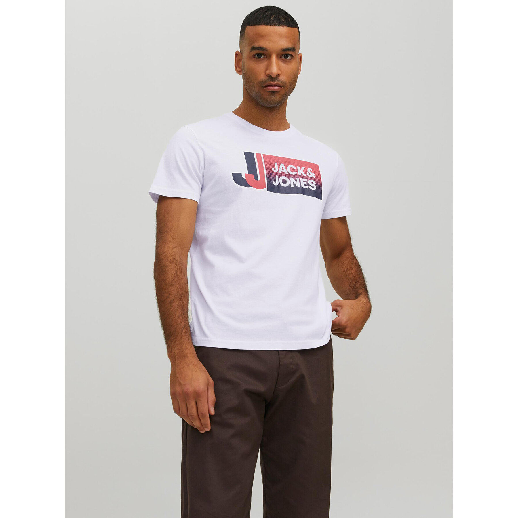 Jack&Jones Póló Logan 12228078 Fehér Standard Fit - Pepit.hu