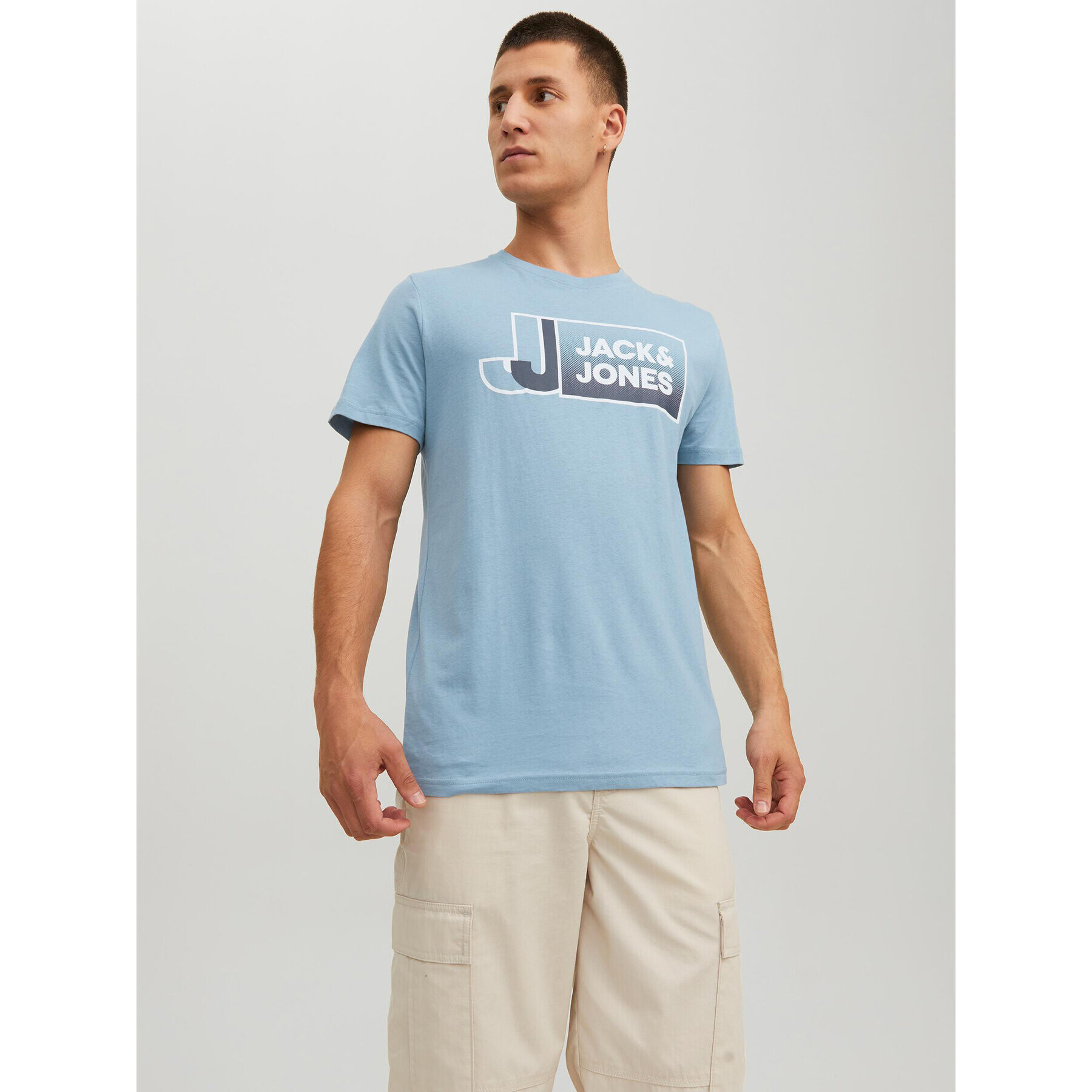 Jack&Jones Póló Logan 12228078 Kék Standard Fit - Pepit.hu