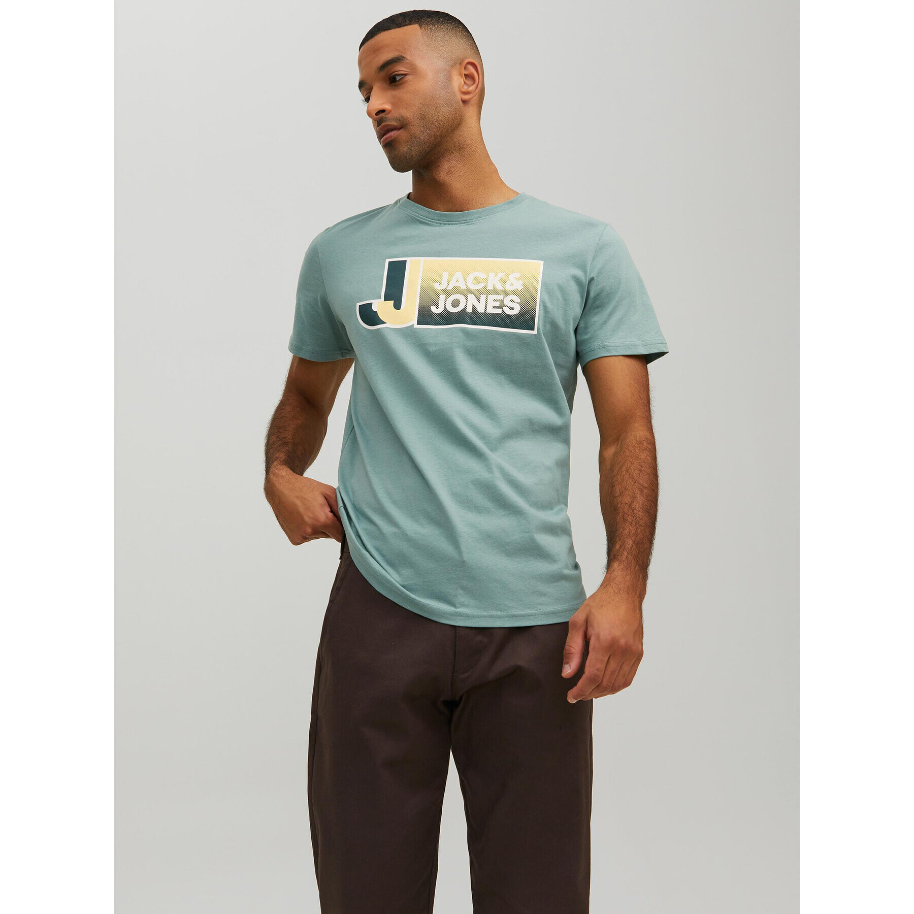 Jack&Jones Póló Logan 12228078 Zöld Standard Fit - Pepit.hu