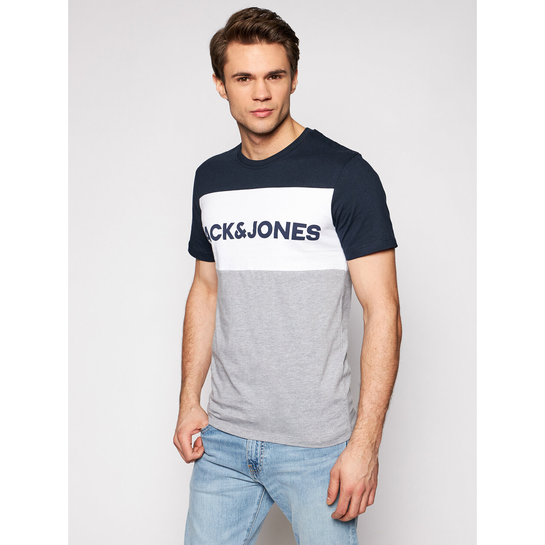 Jack&Jones Póló Logo Blocking 12173968 Színes Slim Fit - Pepit.hu