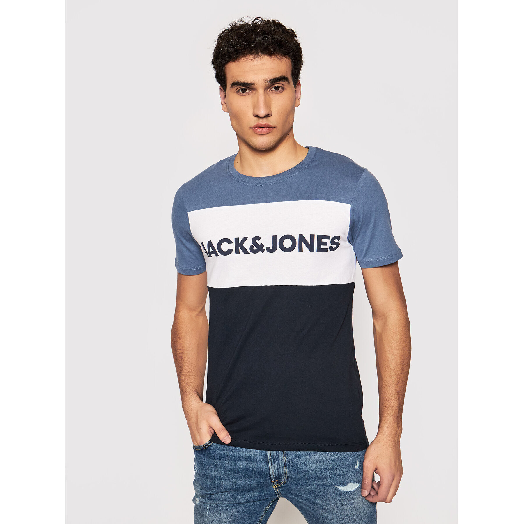 Jack&Jones Póló Logo Blocking 12173968 Színes Slim Fit - Pepit.hu