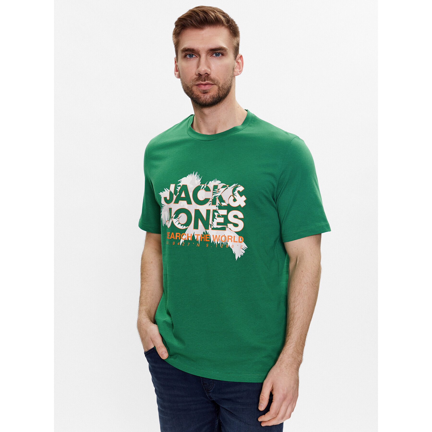 Jack&Jones Póló Marina 12233600 Zöld Standard Fit - Pepit.hu