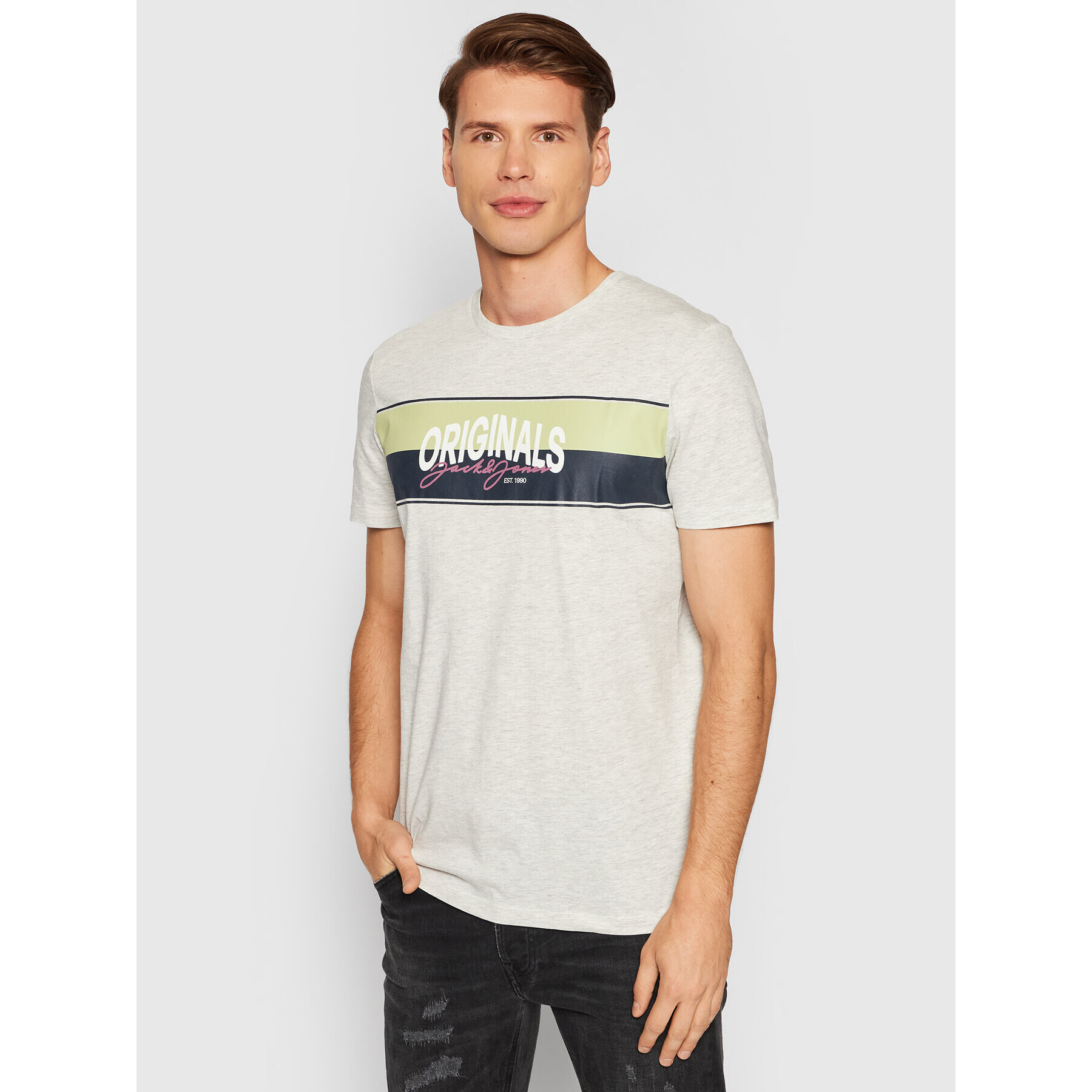 Jack&Jones Póló Mason 12193852 Szürke Standard Fit - Pepit.hu