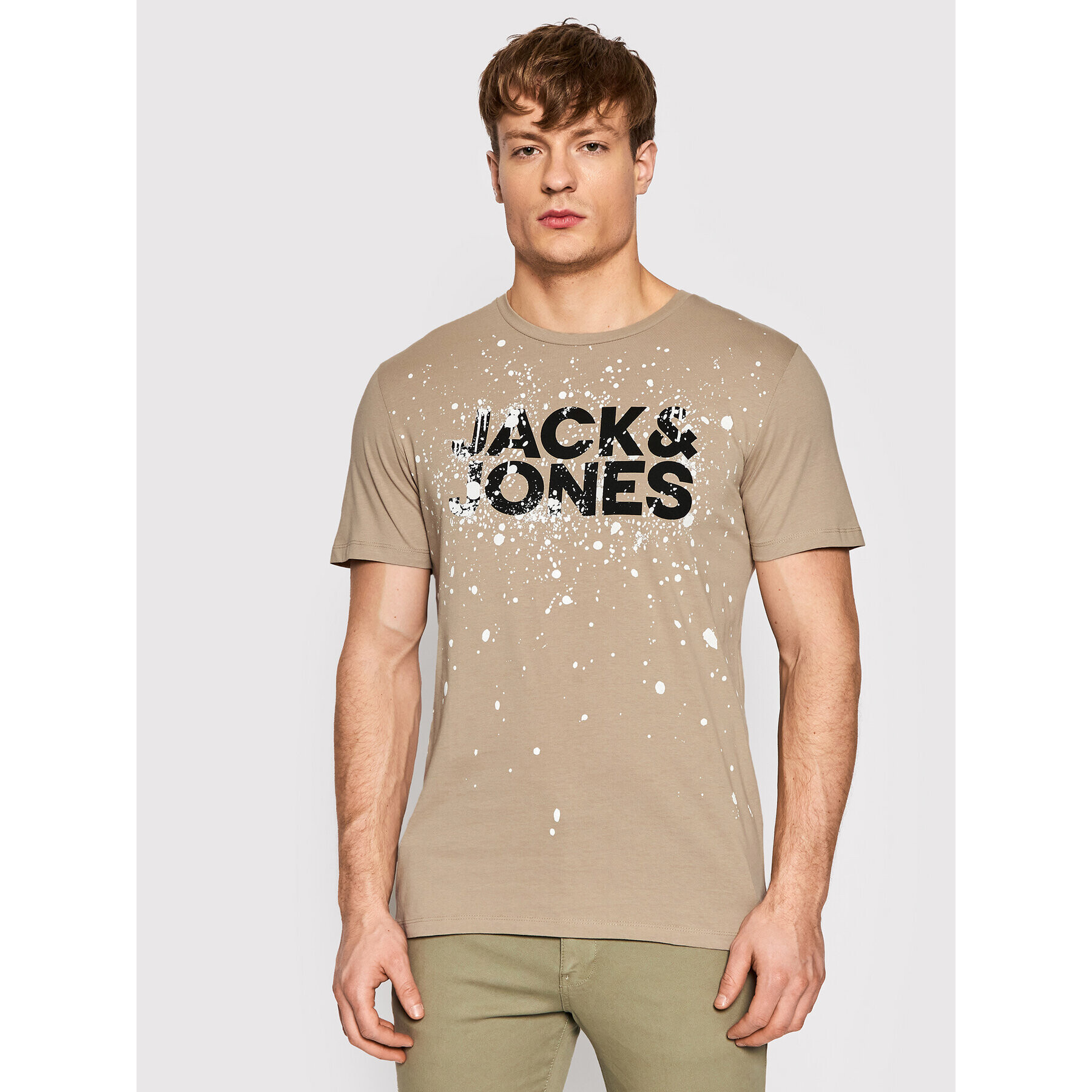 Jack&Jones Póló New Splash 12200387 Bézs Regular Fit - Pepit.hu