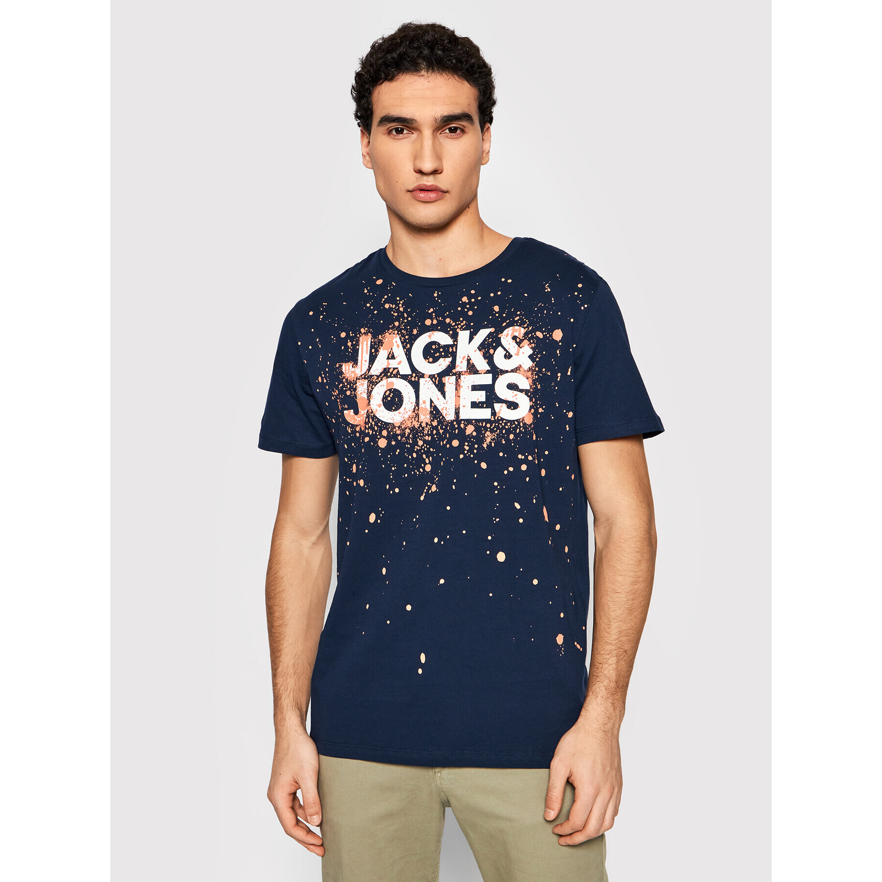 Jack&Jones Póló New Splash 12200387 Sötétkék Regular Fit - Pepit.hu