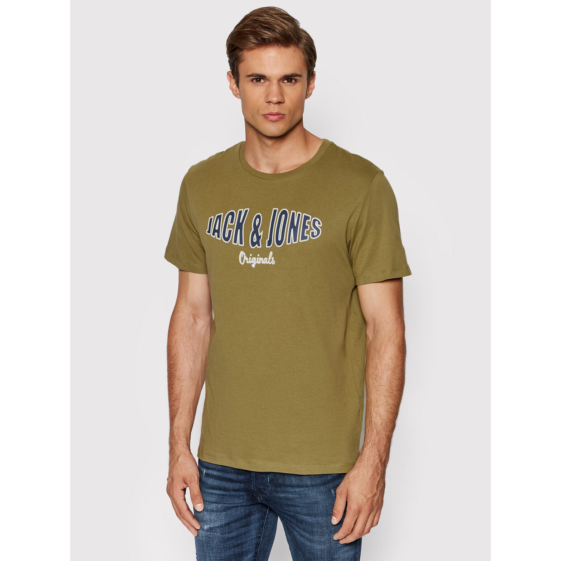 Jack&Jones Póló Olive Tee 12196532 Zöld Standard Fit - Pepit.hu