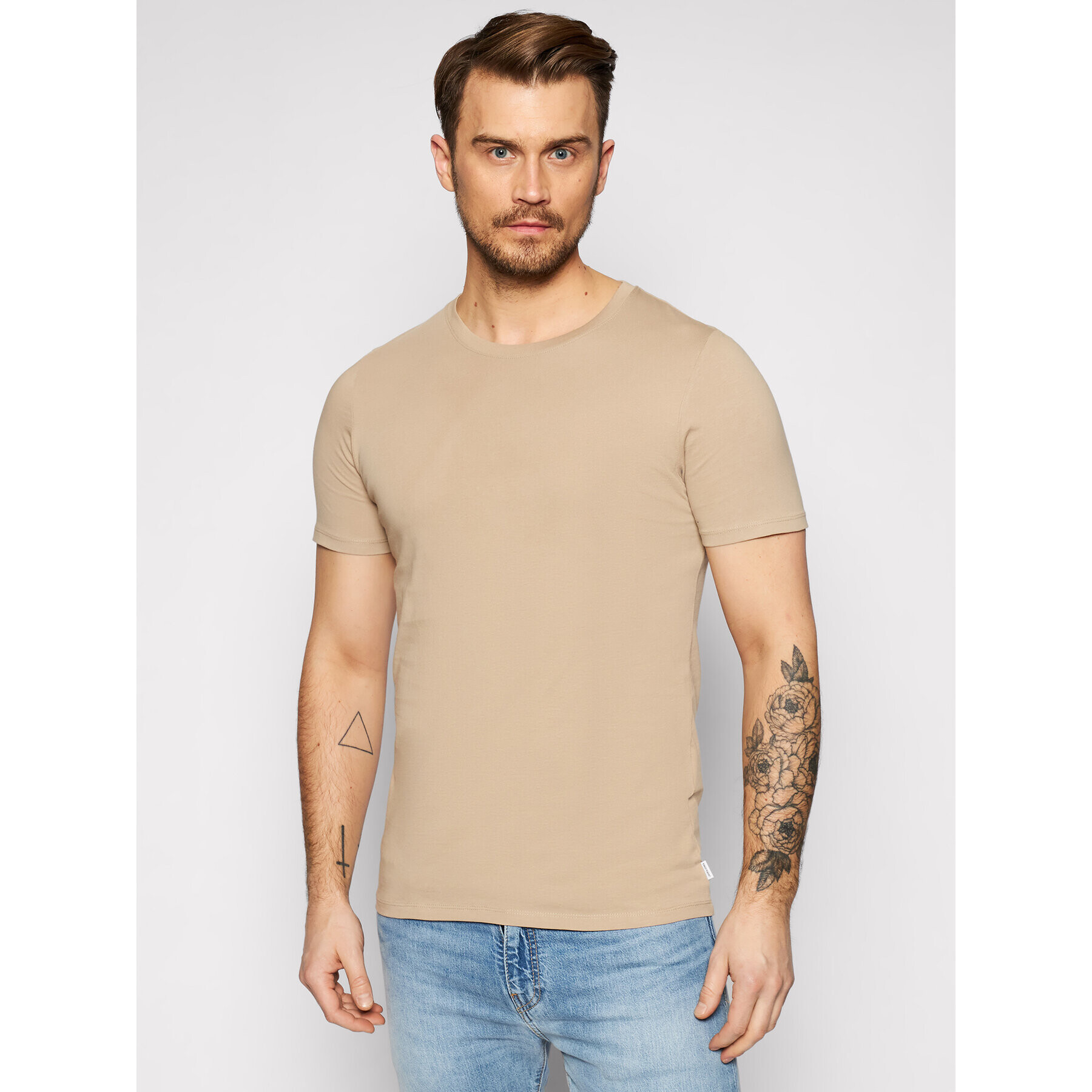 Jack&Jones Póló Orrganic Basic 12156101 Bézs Slim Fit - Pepit.hu