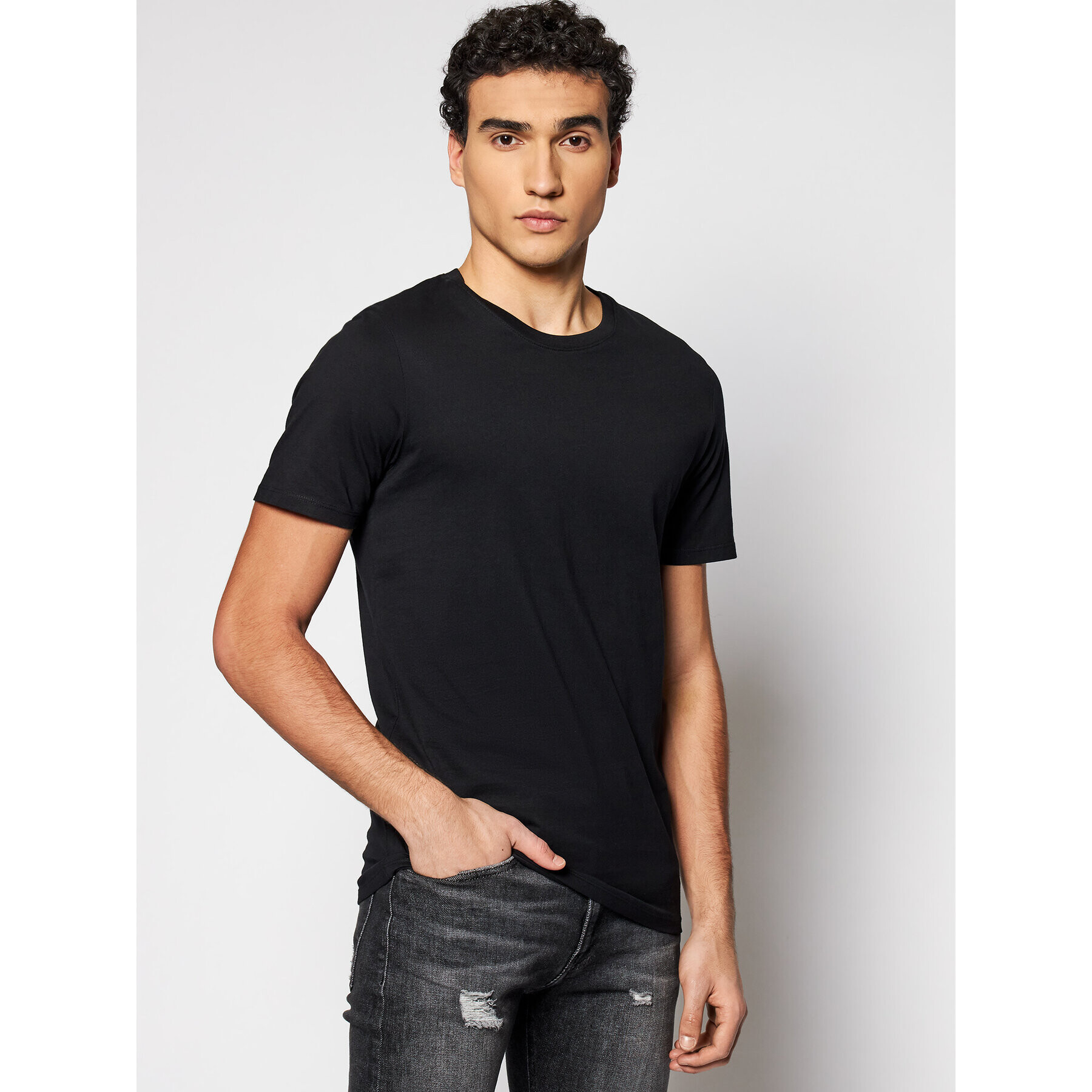 Jack&Jones Póló Orrganic Basic 12156101 Fekete Slim Fit - Pepit.hu