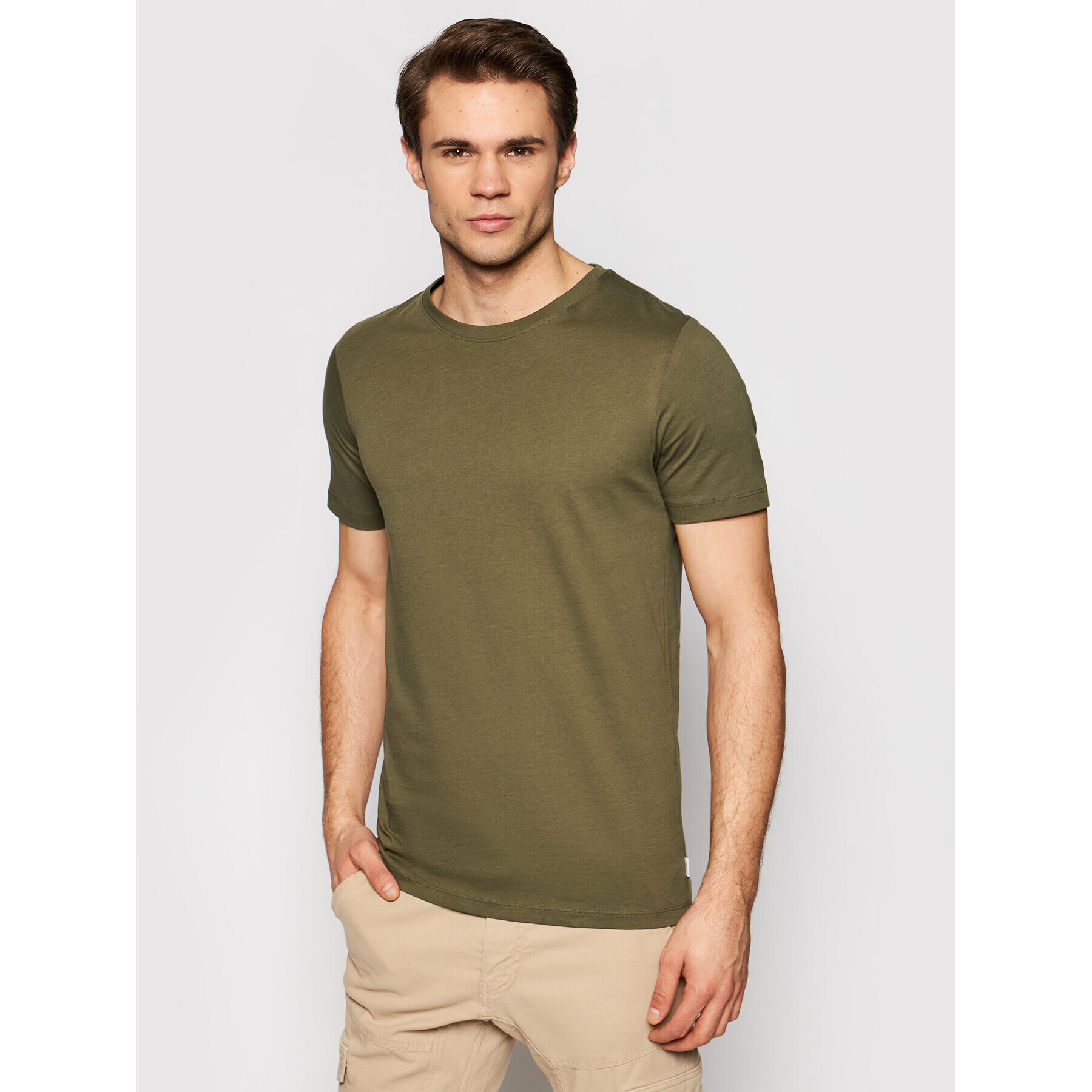 Jack&Jones Póló Orrganic Basic 12156101 Zöld Slim Fit - Pepit.hu