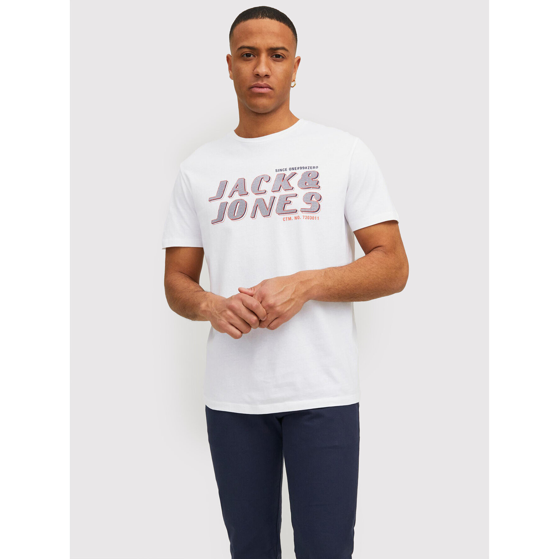 Jack&Jones Póló Phil 12213764 Fehér Regular Fit - Pepit.hu