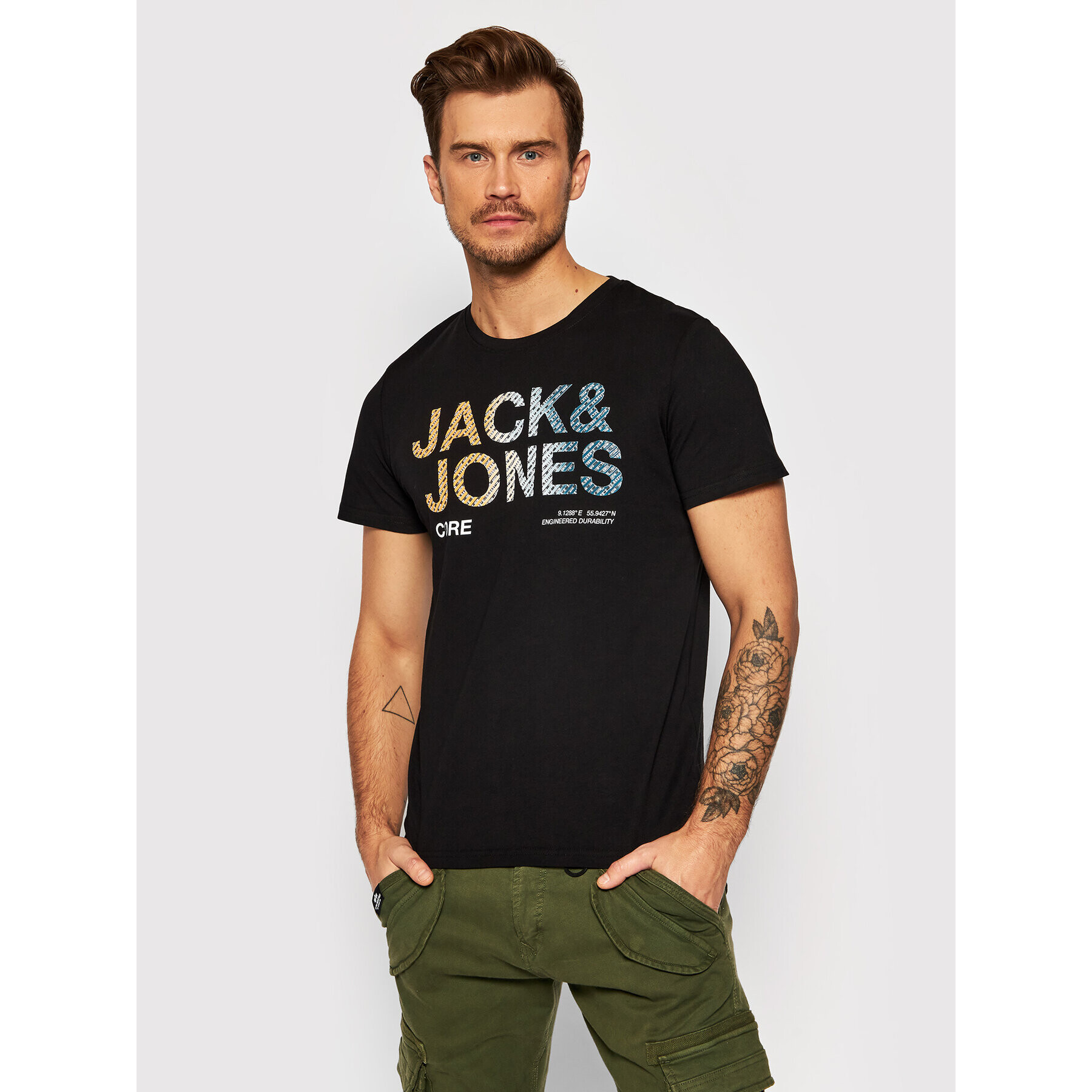 Jack&Jones Póló Poky 12193005 Fekete Regular Fit - Pepit.hu