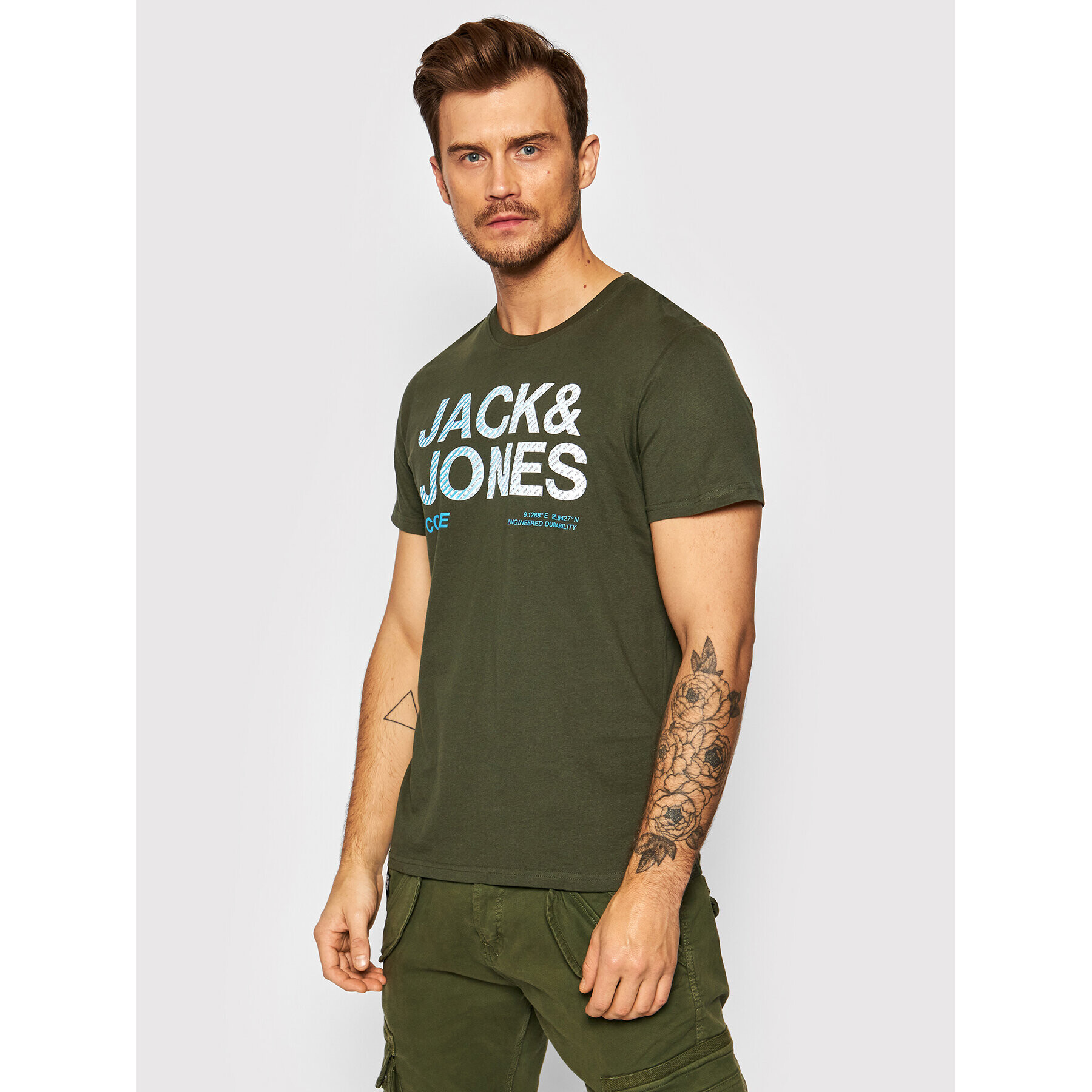 Jack&Jones Póló Poky 12193005 Zöld Regular Fit - Pepit.hu