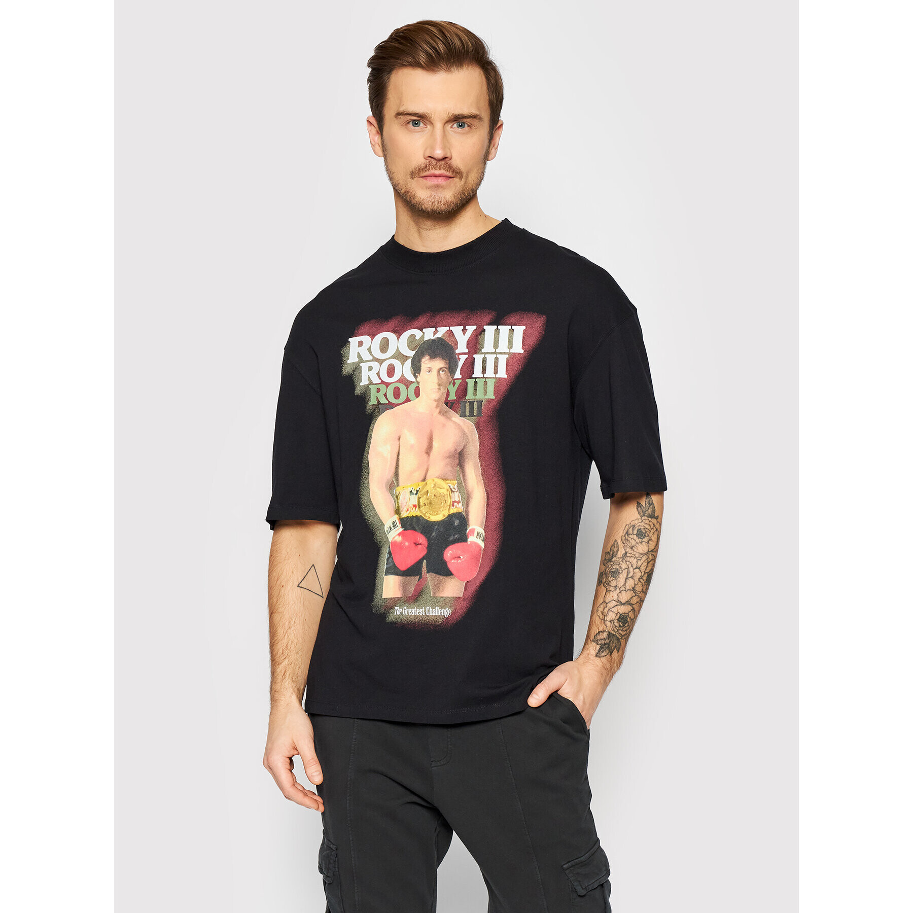 Jack&Jones Póló Rockys 12205793 Fekete Loose Fit - Pepit.hu