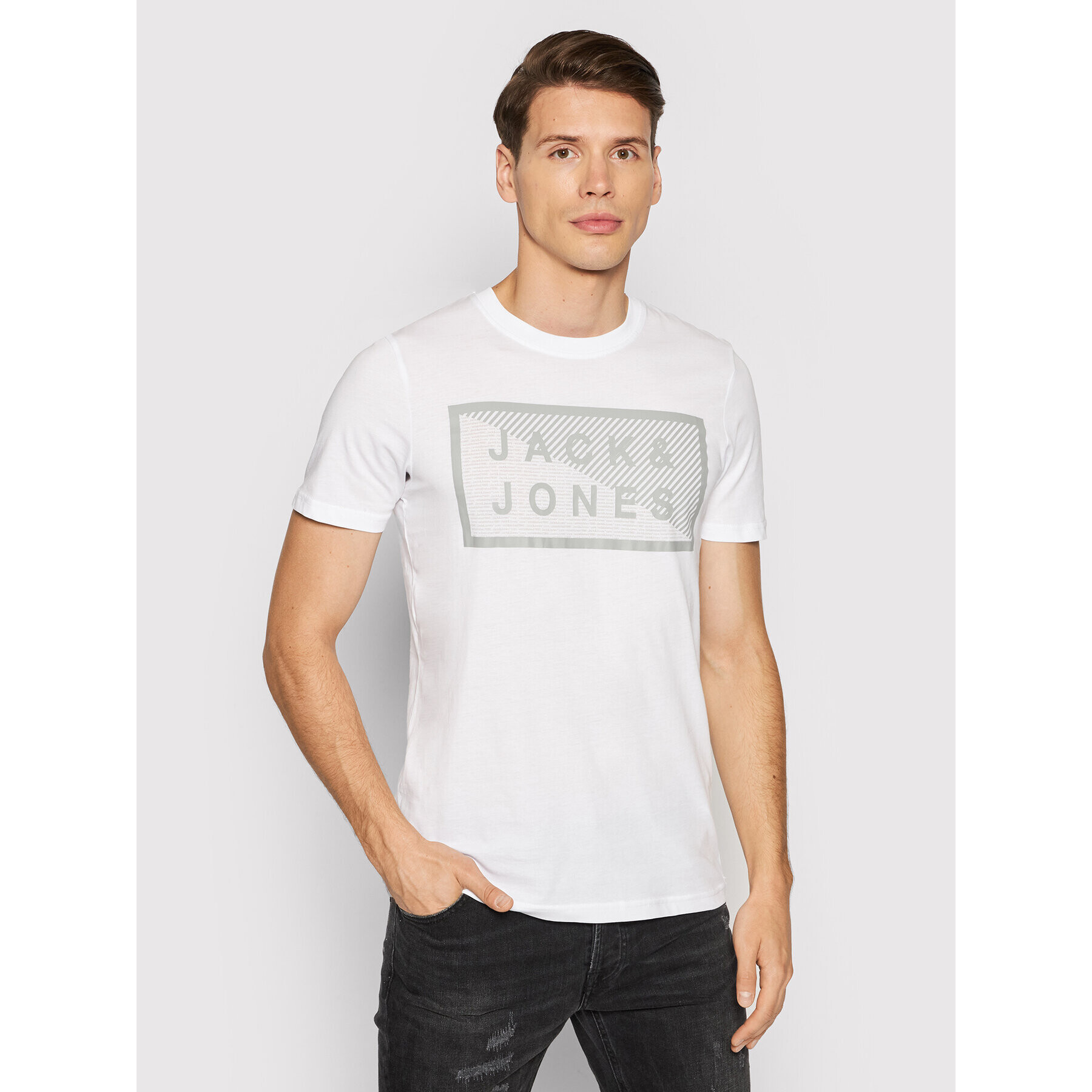 Jack&Jones Póló Shawn 12185035 Fehér Slim Fit - Pepit.hu