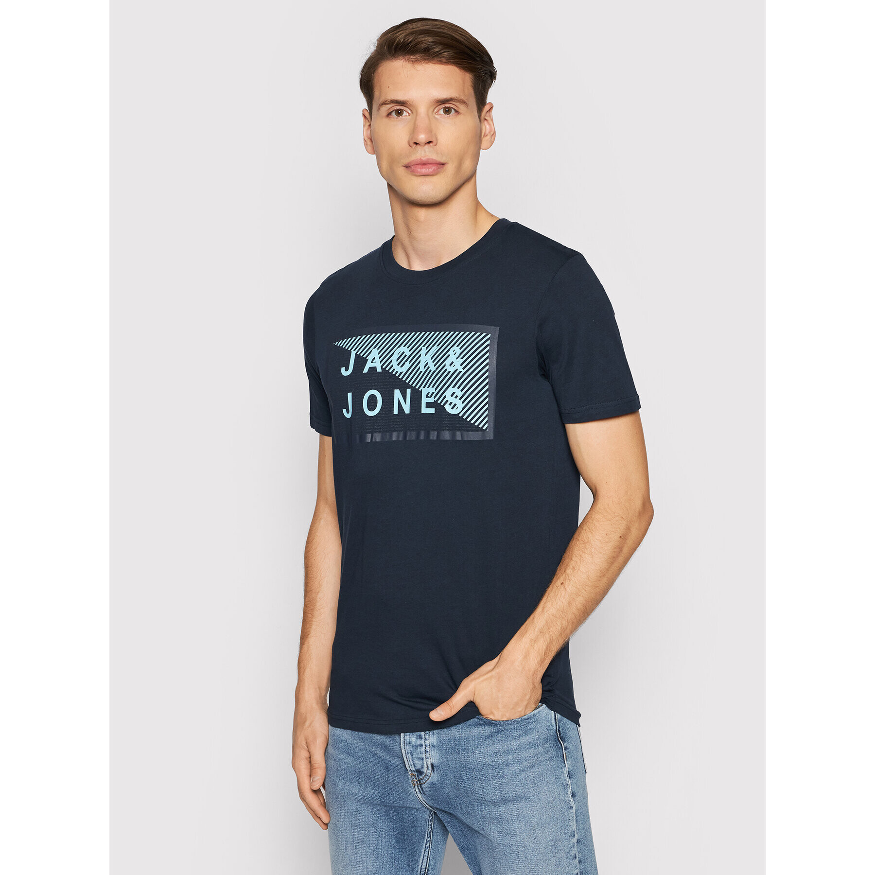 Jack&Jones Póló Shawn 12185035 Sötétkék Slim Fit - Pepit.hu