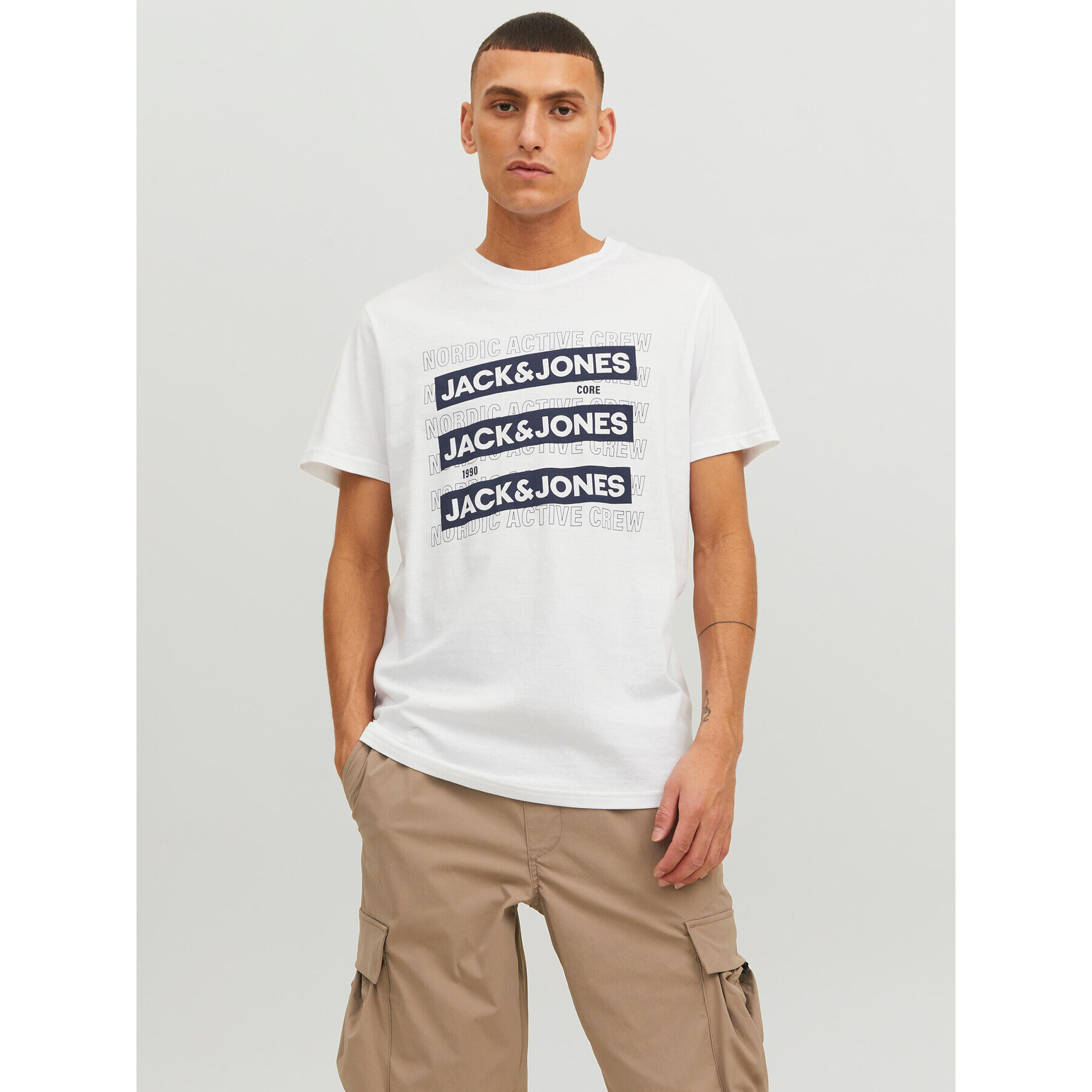 Jack&Jones Póló Spirit 12235249 Fehér Standard Fit - Pepit.hu