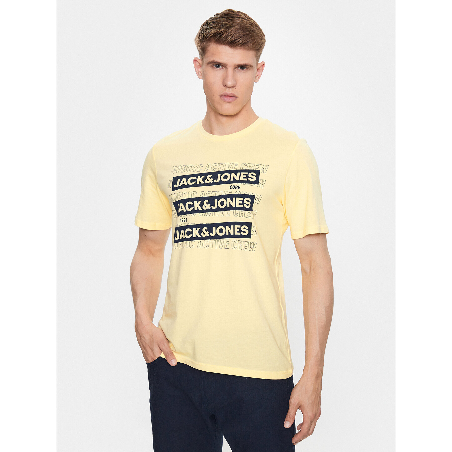 Jack&Jones Póló Spirit 12235249 Sárga Standard Fit - Pepit.hu