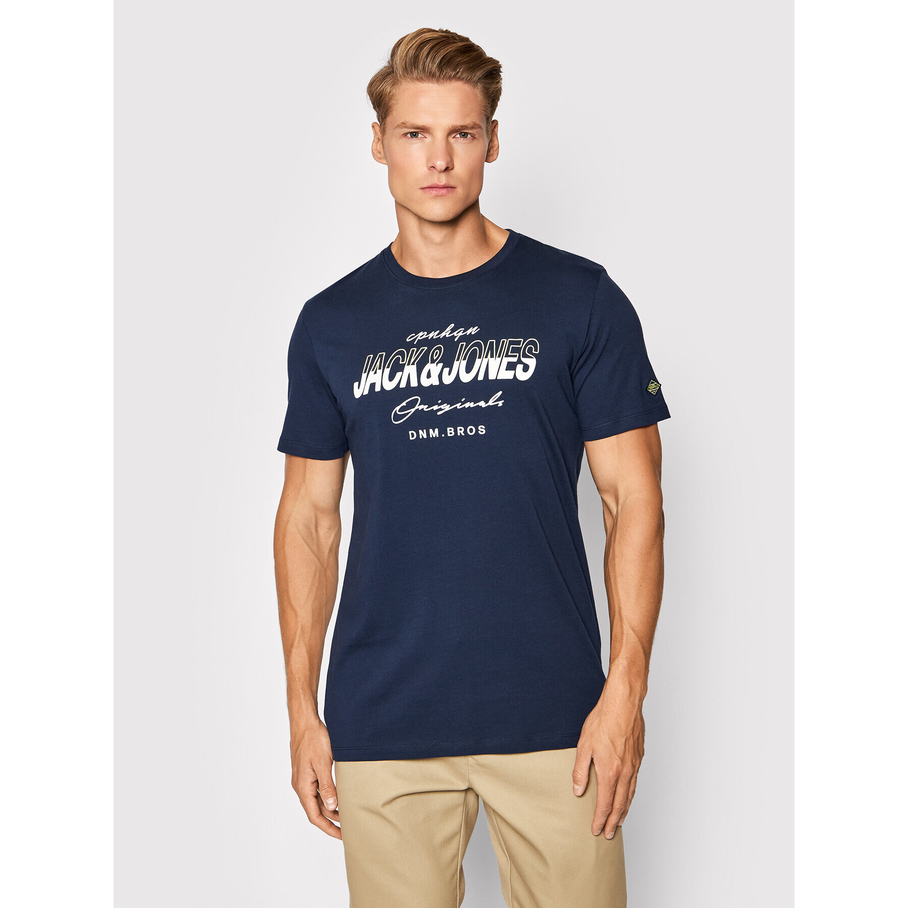 Jack&Jones Póló Splits 12195760 Sötétkék Standard Fit - Pepit.hu