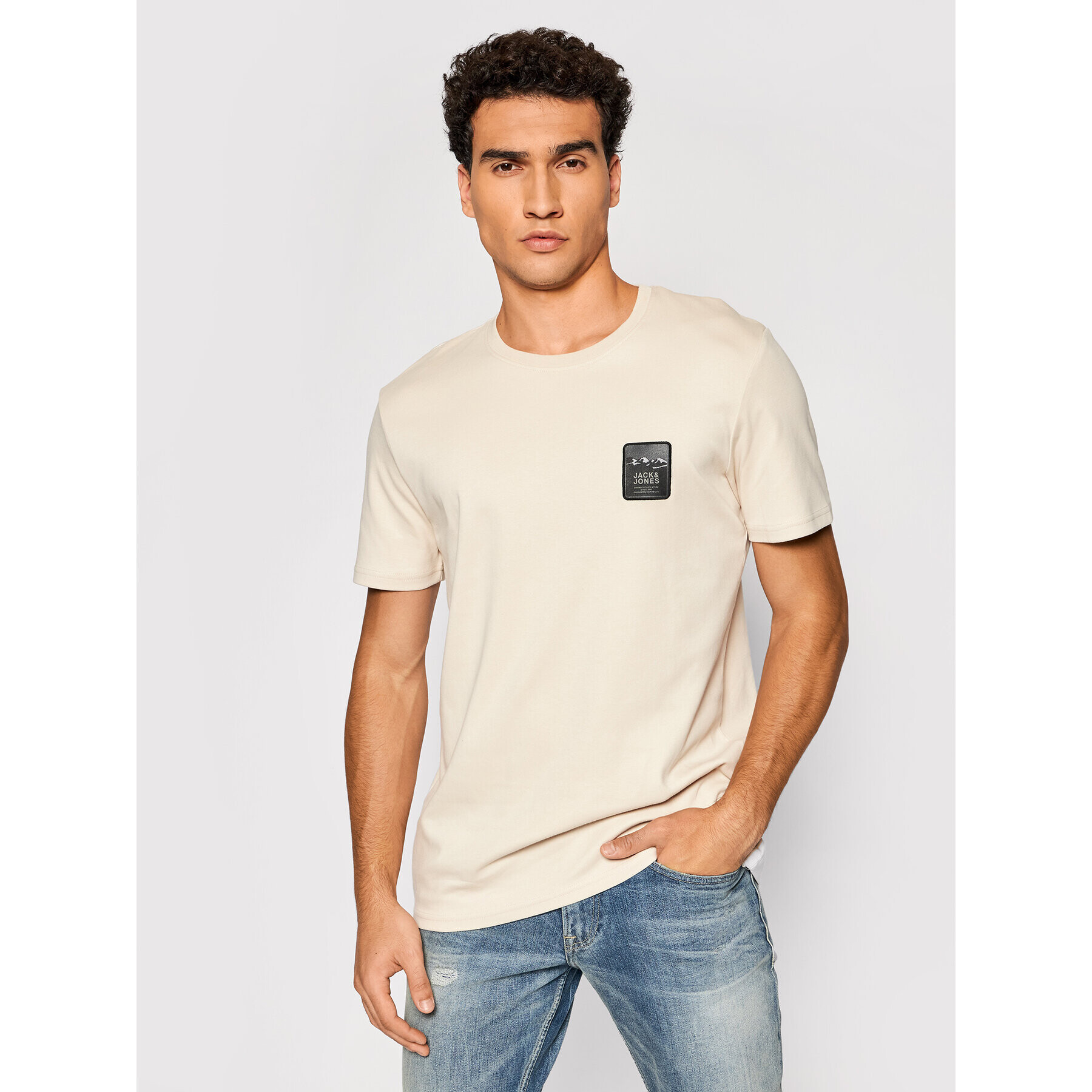 Jack&Jones Póló Styrko 12192823 Bézs Regular Fit - Pepit.hu