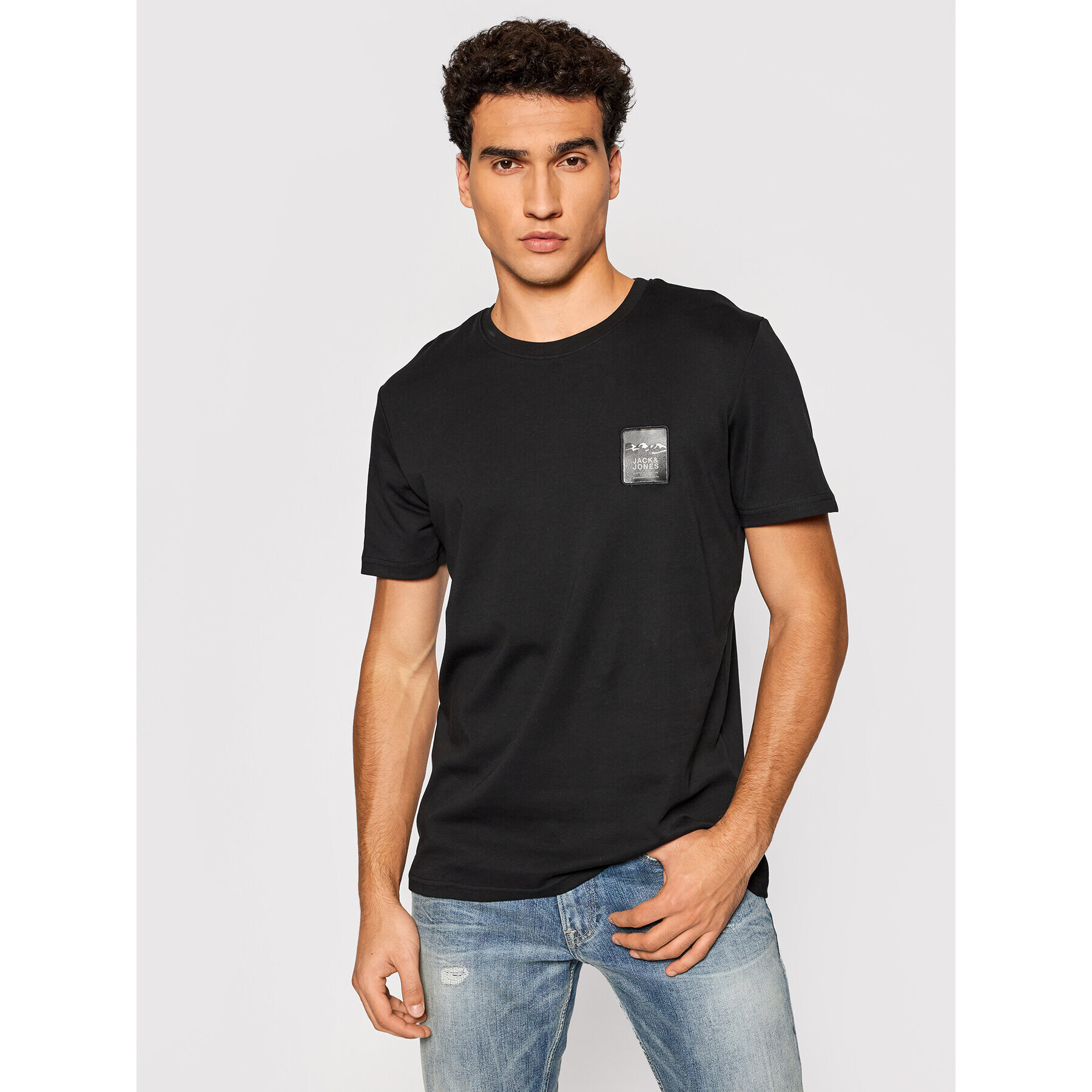 Jack&Jones Póló Styrko 12192823 Fekete Regular Fit - Pepit.hu