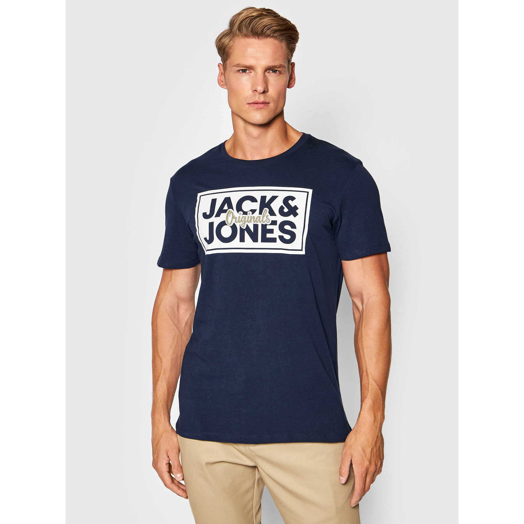 Jack&Jones Póló Tapes 12196583 Sötétkék Standard Fit - Pepit.hu