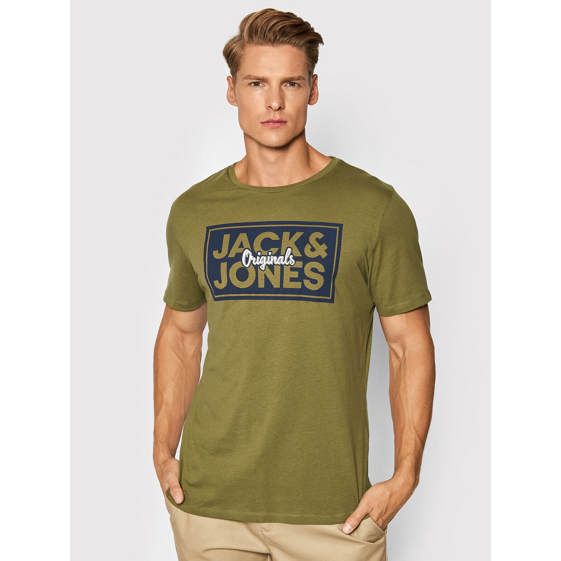 Jack&Jones Póló Tapes 12196583 Zöld Standard Fit - Pepit.hu