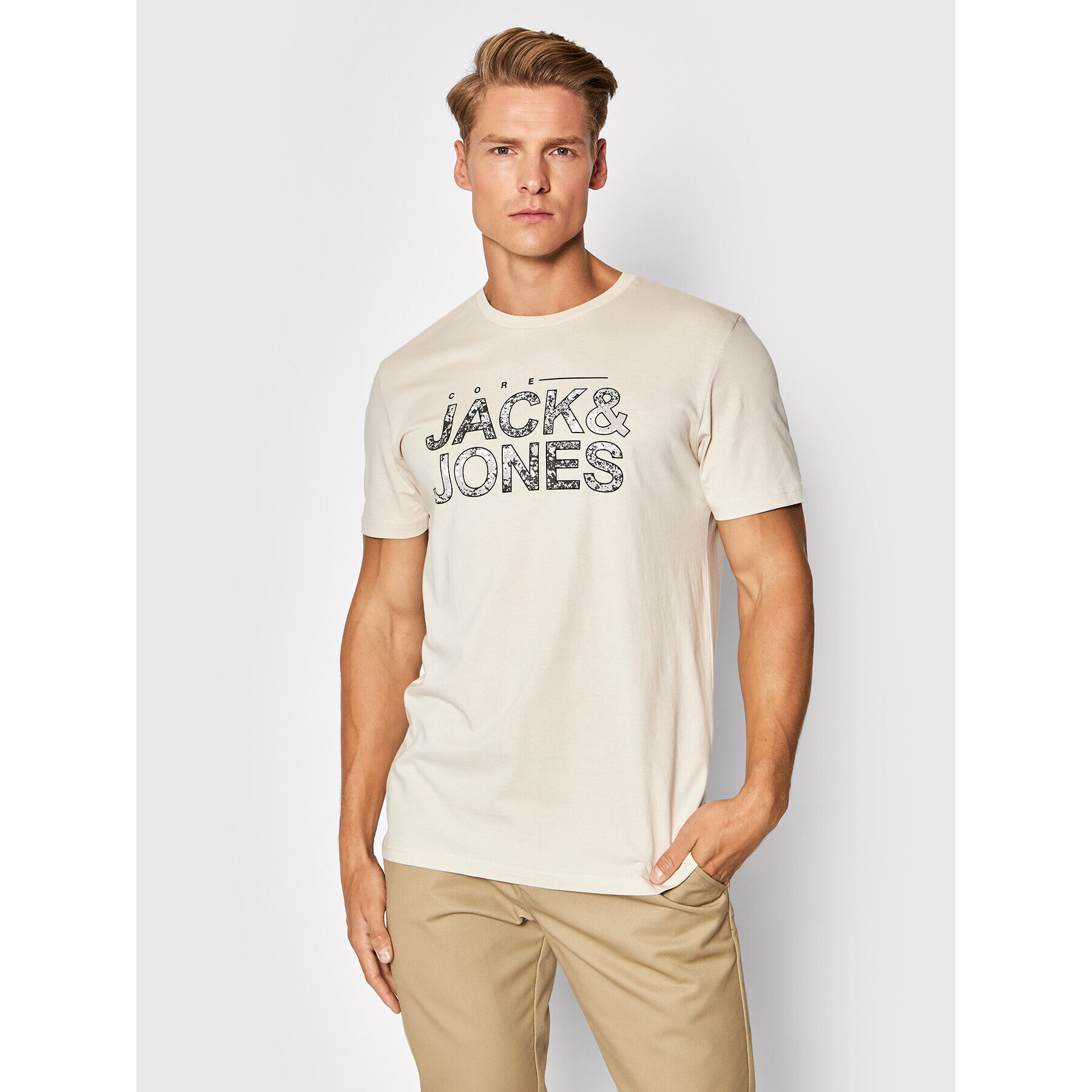 Jack&Jones Póló Thad 12193708 Bézs Regular Fit - Pepit.hu