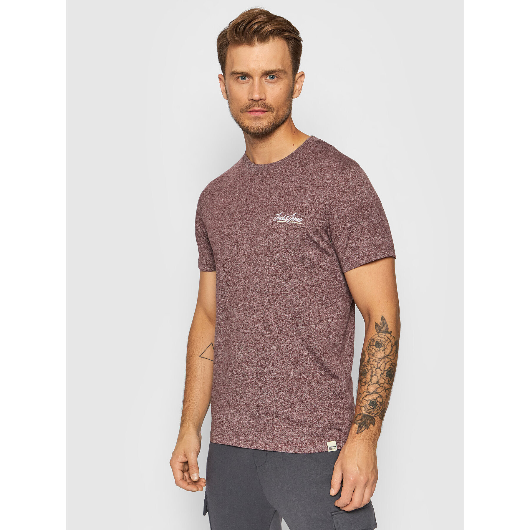 Jack&Jones Póló Tons 12186758 Bordó Standard Fit - Pepit.hu