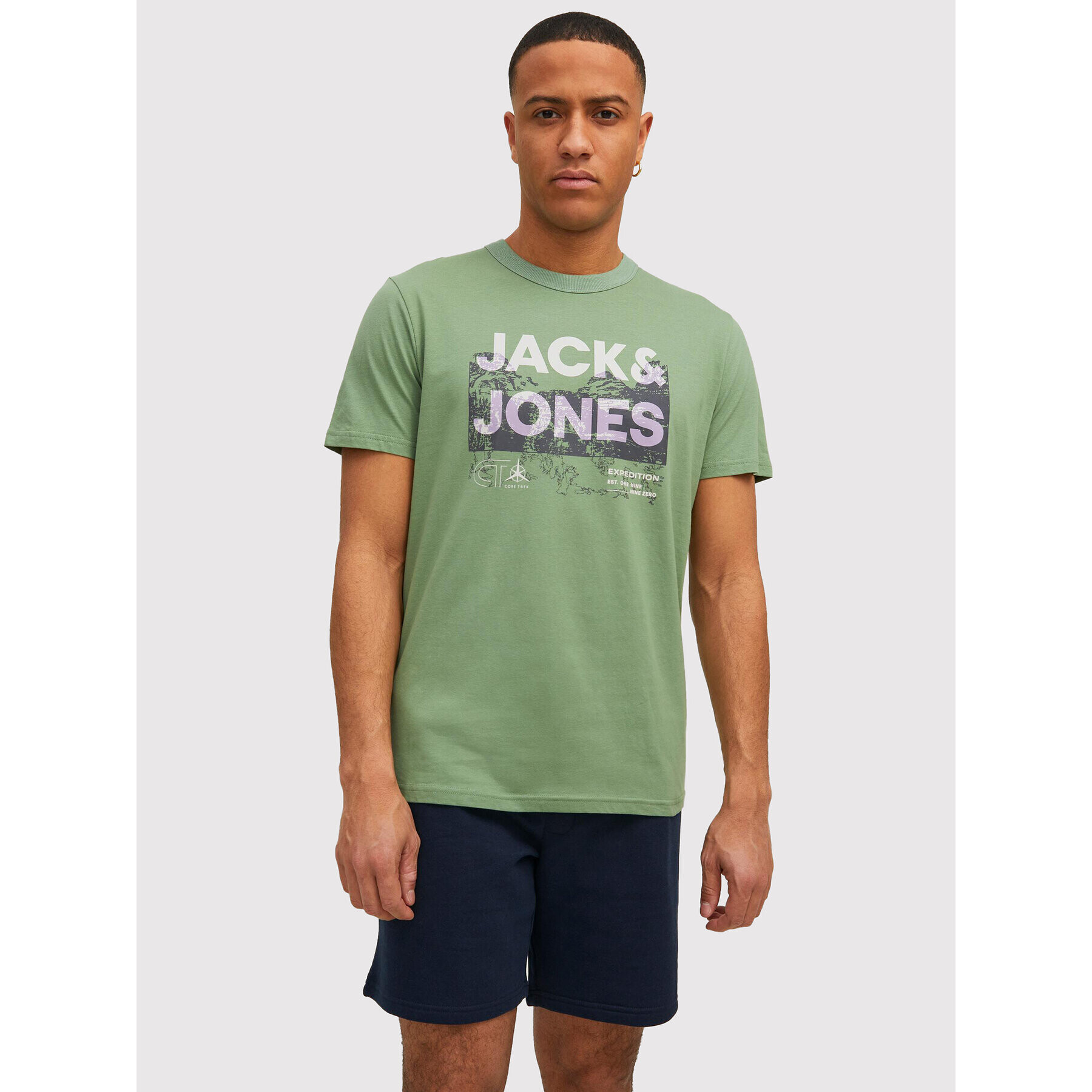 Jack&Jones Póló Track 12210420 Zöld Regular Fit - Pepit.hu