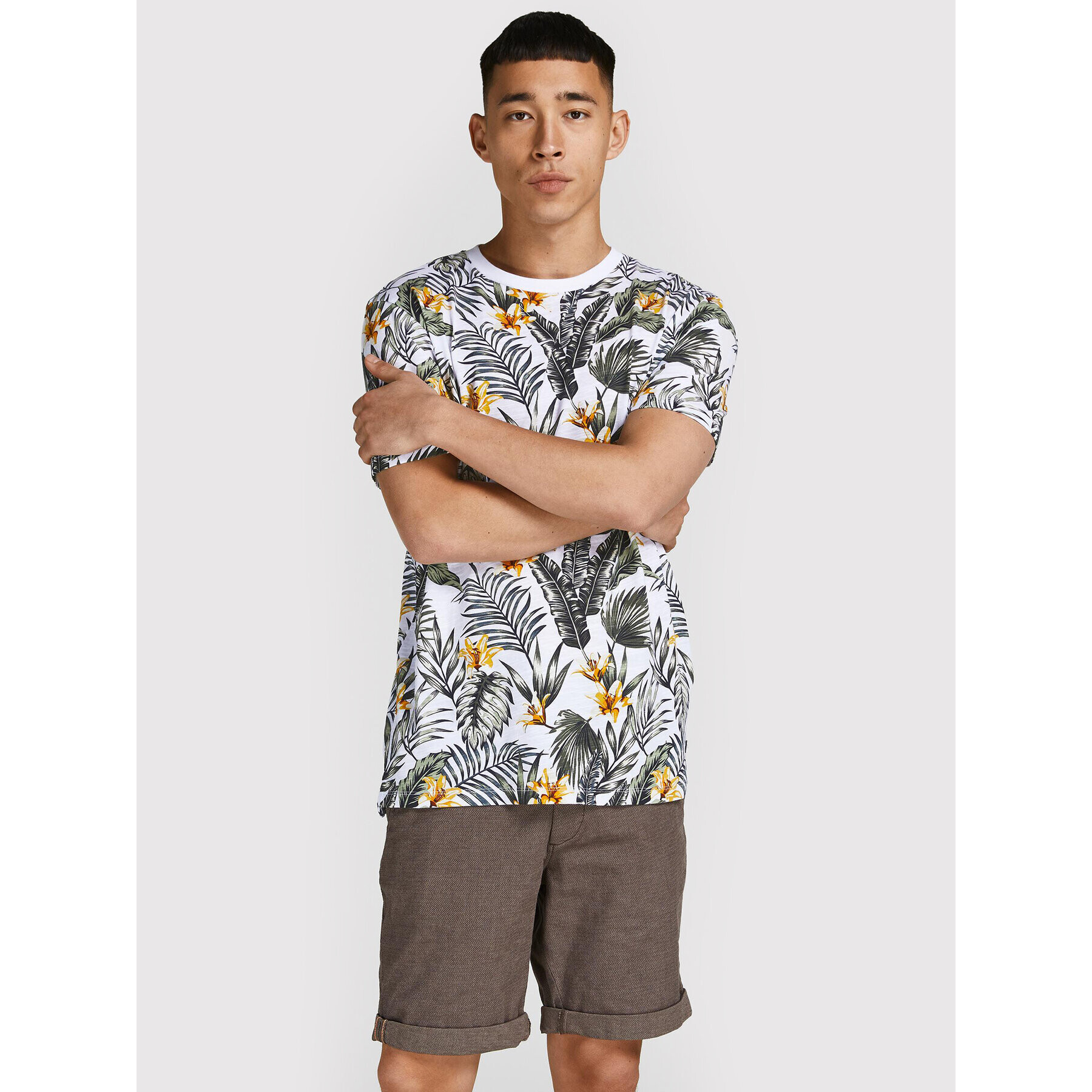 Jack&Jones Póló Tropic 12203764 Fehér Regular Fit - Pepit.hu