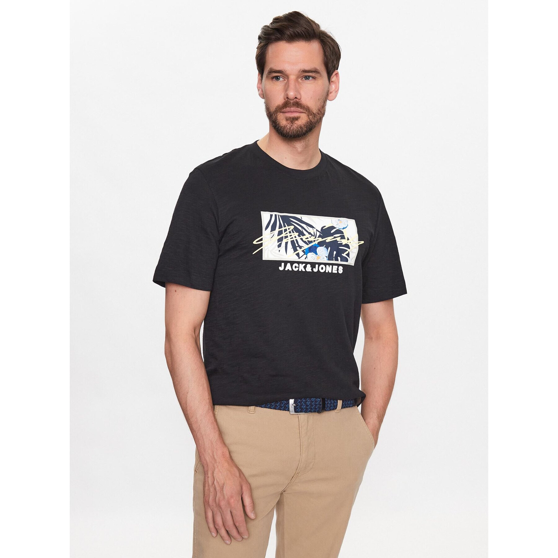 Jack&Jones Póló Tulum 12234807 Fekete Standard Fit - Pepit.hu