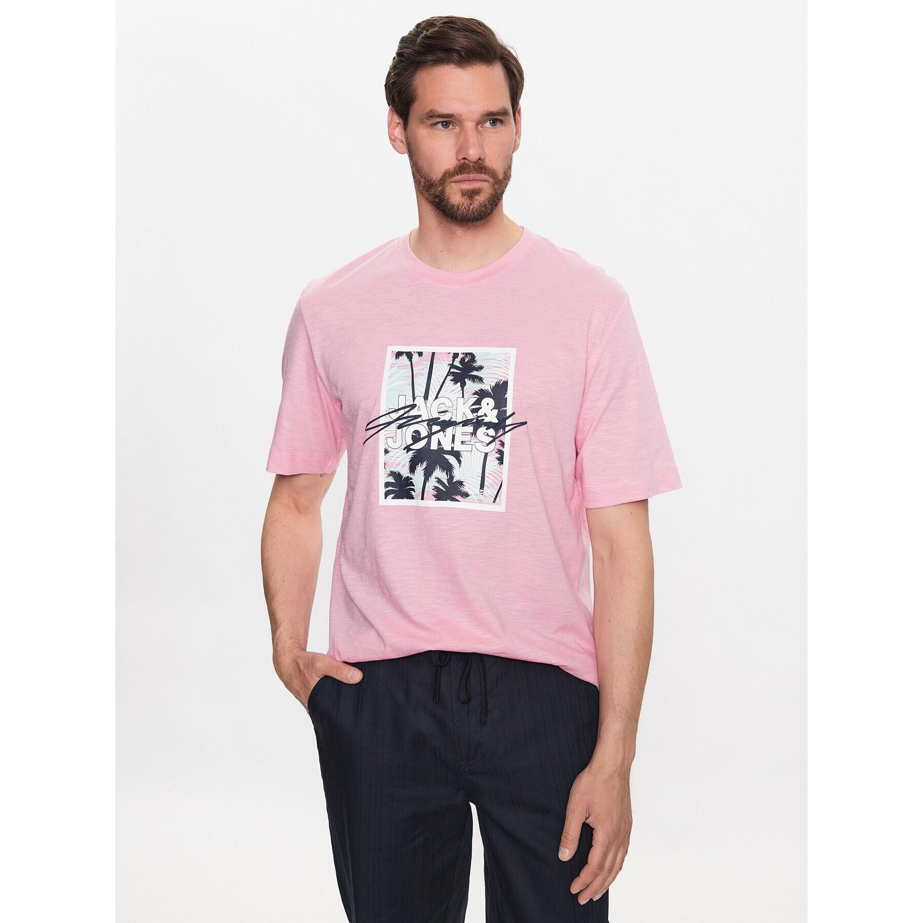 Jack&Jones Póló Tulum 12234807 Rózsaszín Standard Fit - Pepit.hu