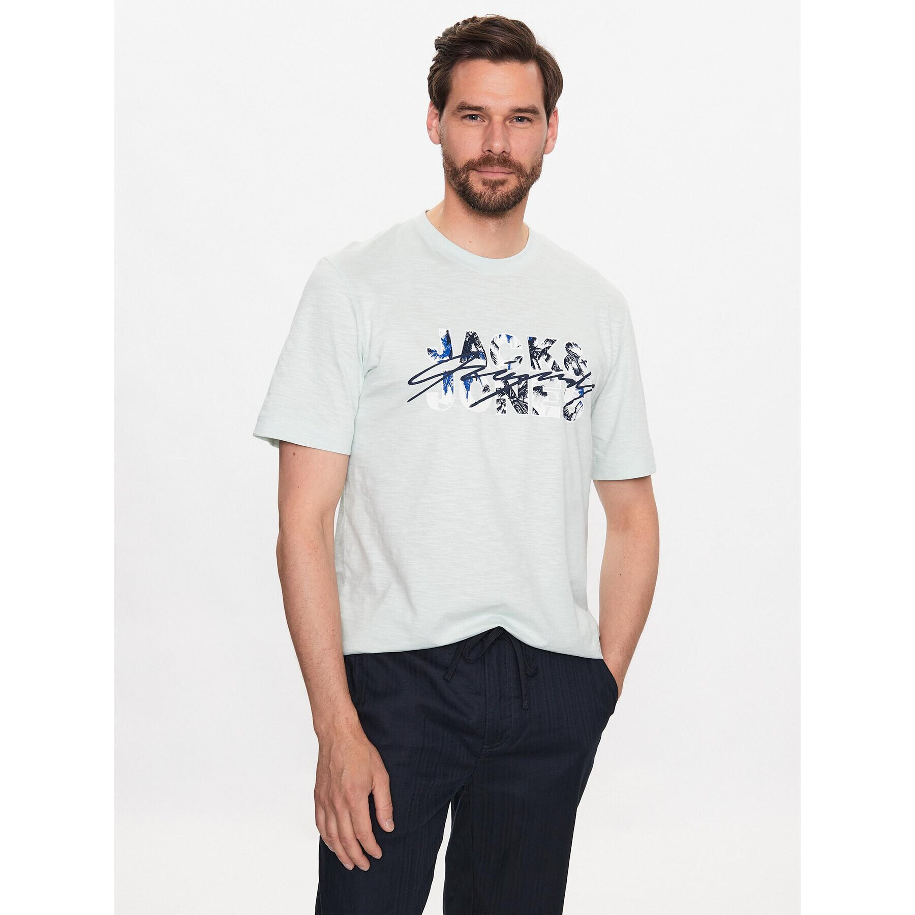 Jack&Jones Póló Tulum 12234807 Zöld Standard Fit - Pepit.hu