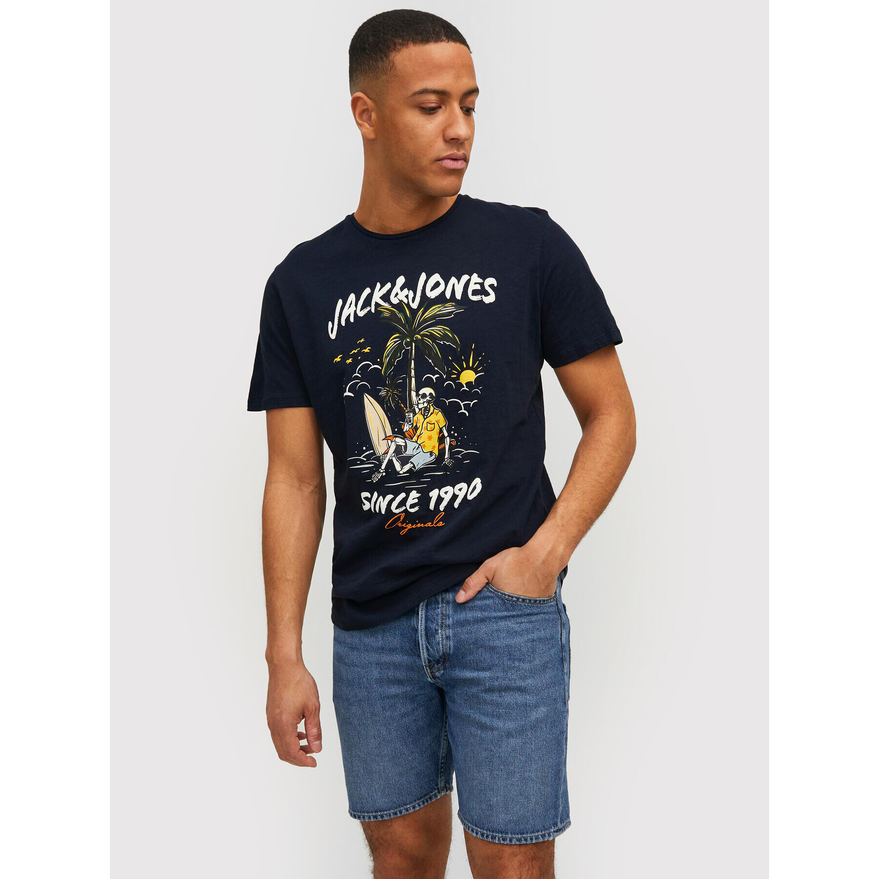 Jack&Jones Póló Venice Bones 12210277 Sötétkék Regular Fit - Pepit.hu