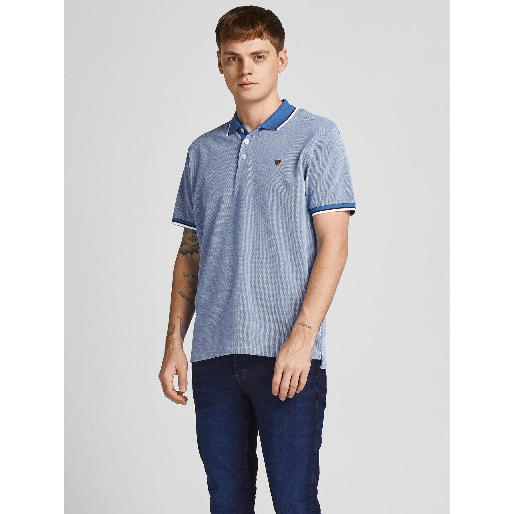 Jack&Jones Pólóing Bluwin 12169064 Kék Regular Fit - Pepit.hu