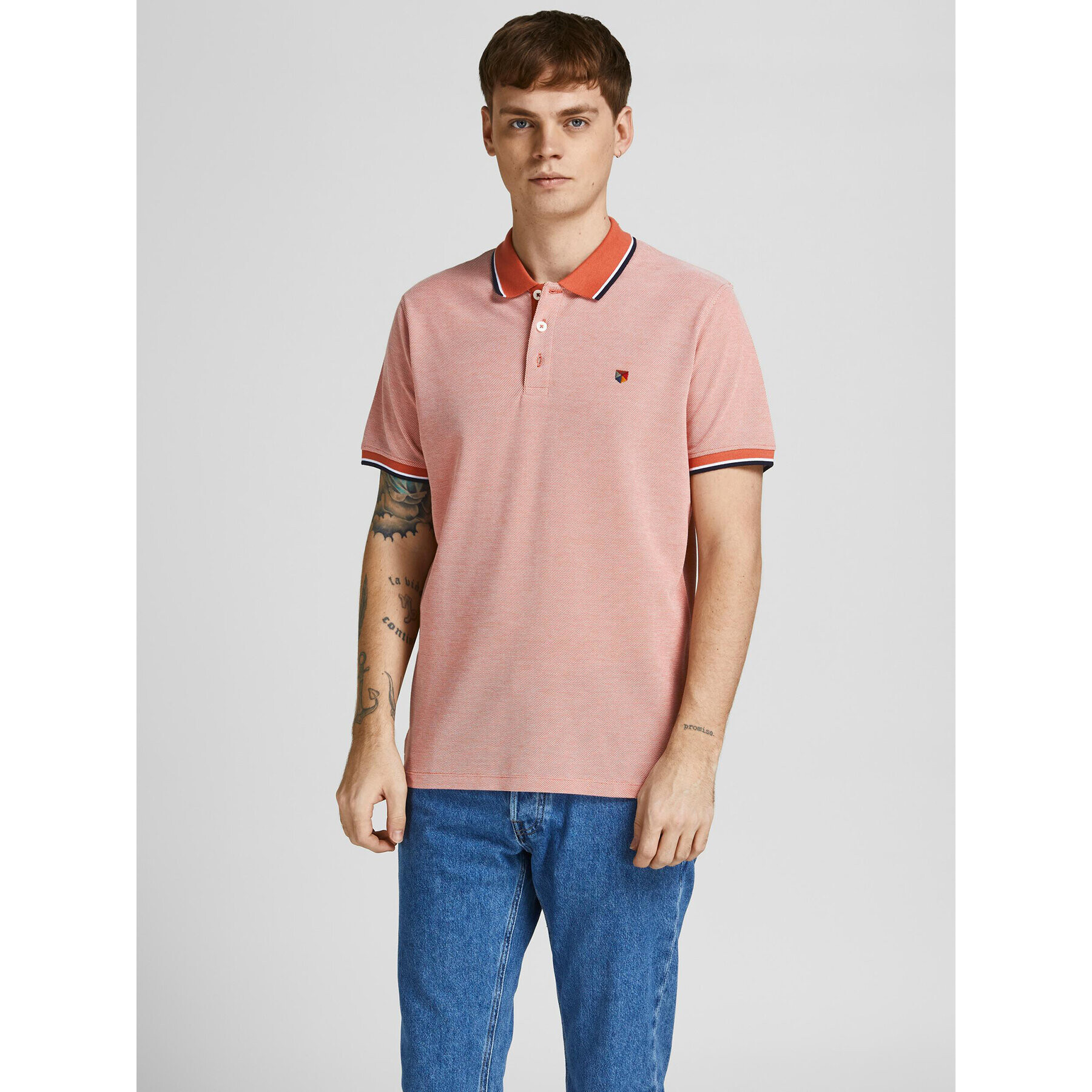 Jack&Jones Pólóing Bluwin 12169064 Piros Regular Fit - Pepit.hu